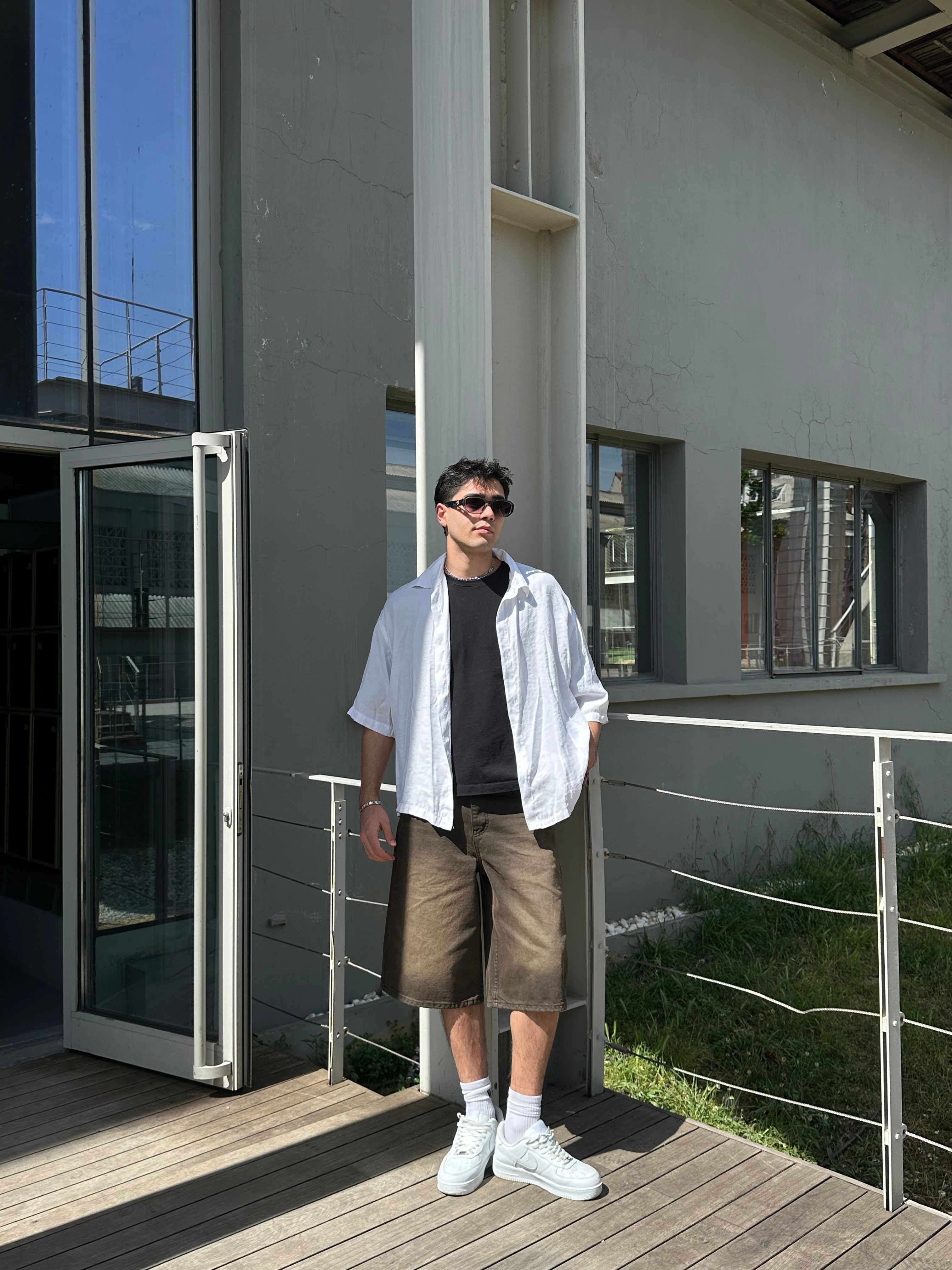 Costa Kahverengi Yıkamalı Baggy Şort
