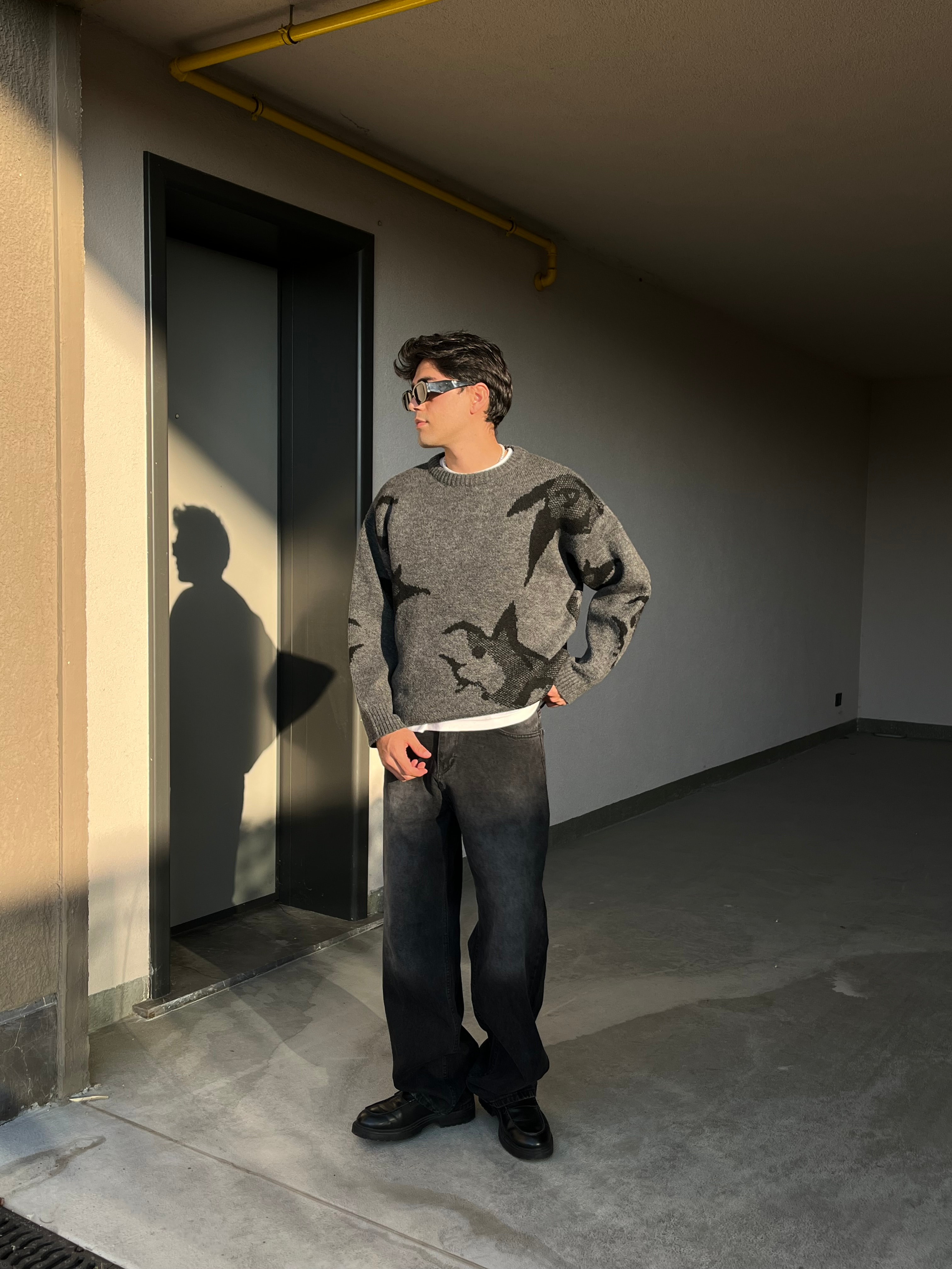 Siyah Tint Baggy Pantolon