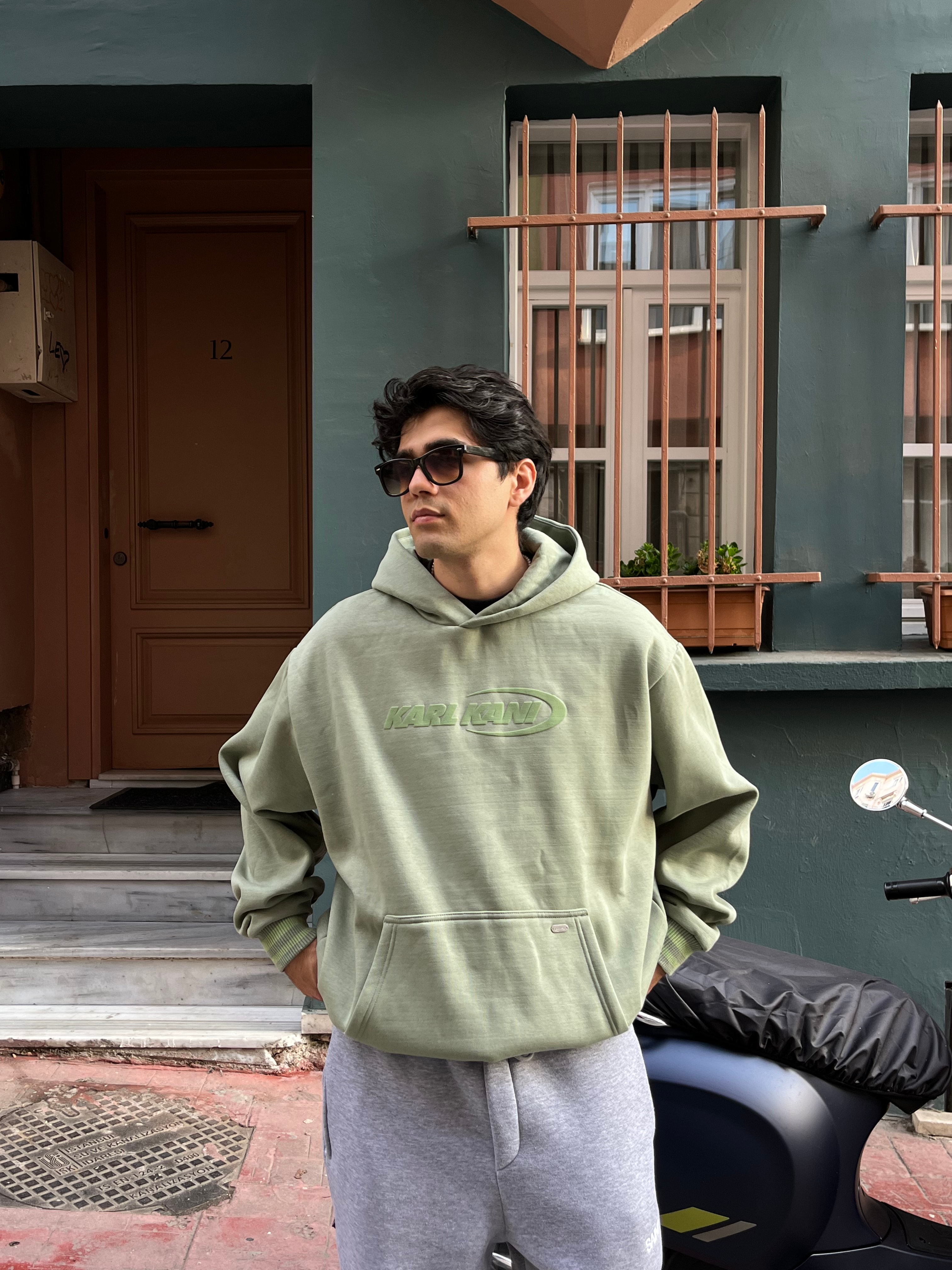 Premium Boxy KK Su Yeşili Hoodie