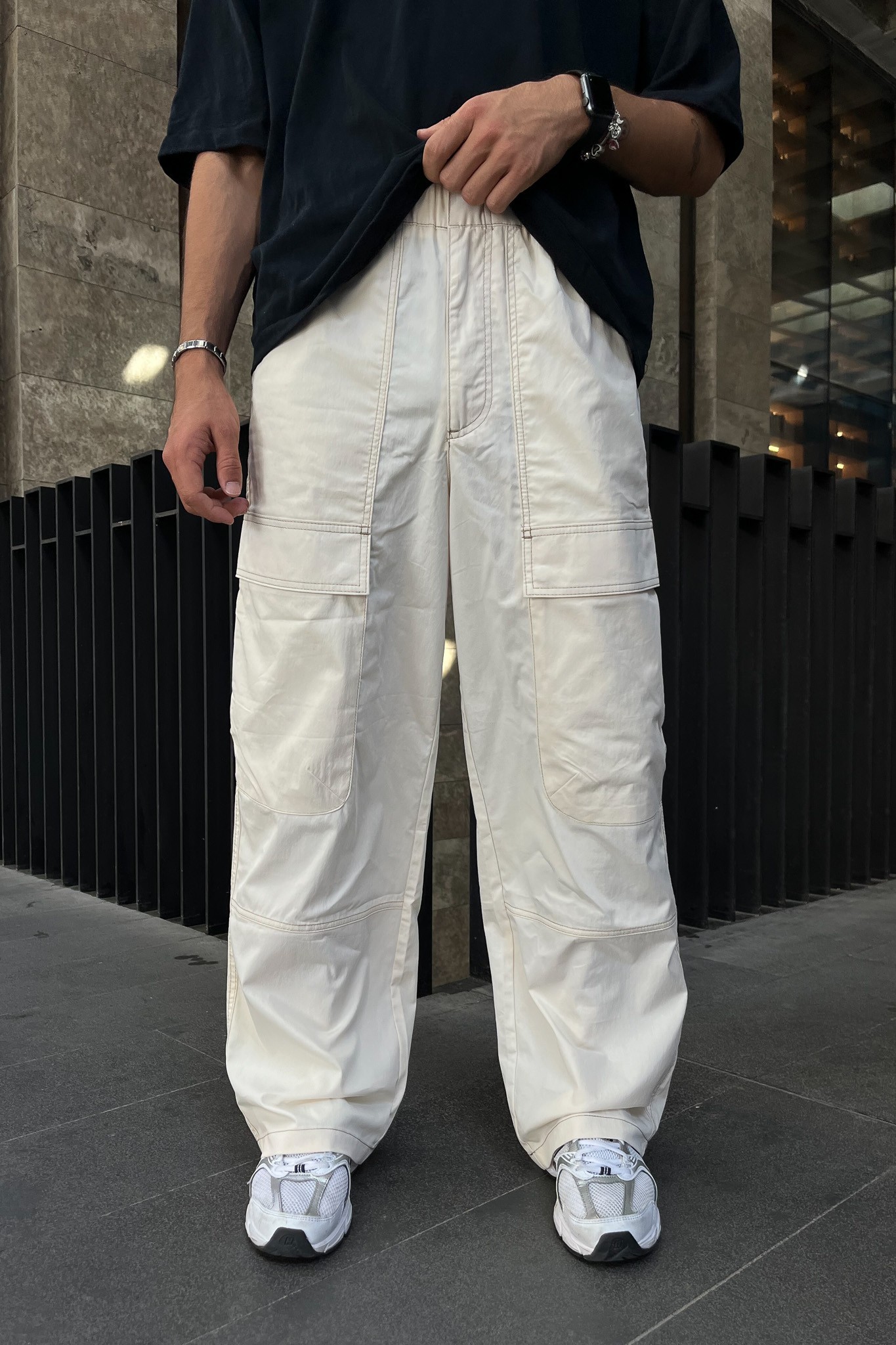 Beige Cargo Pantolon 