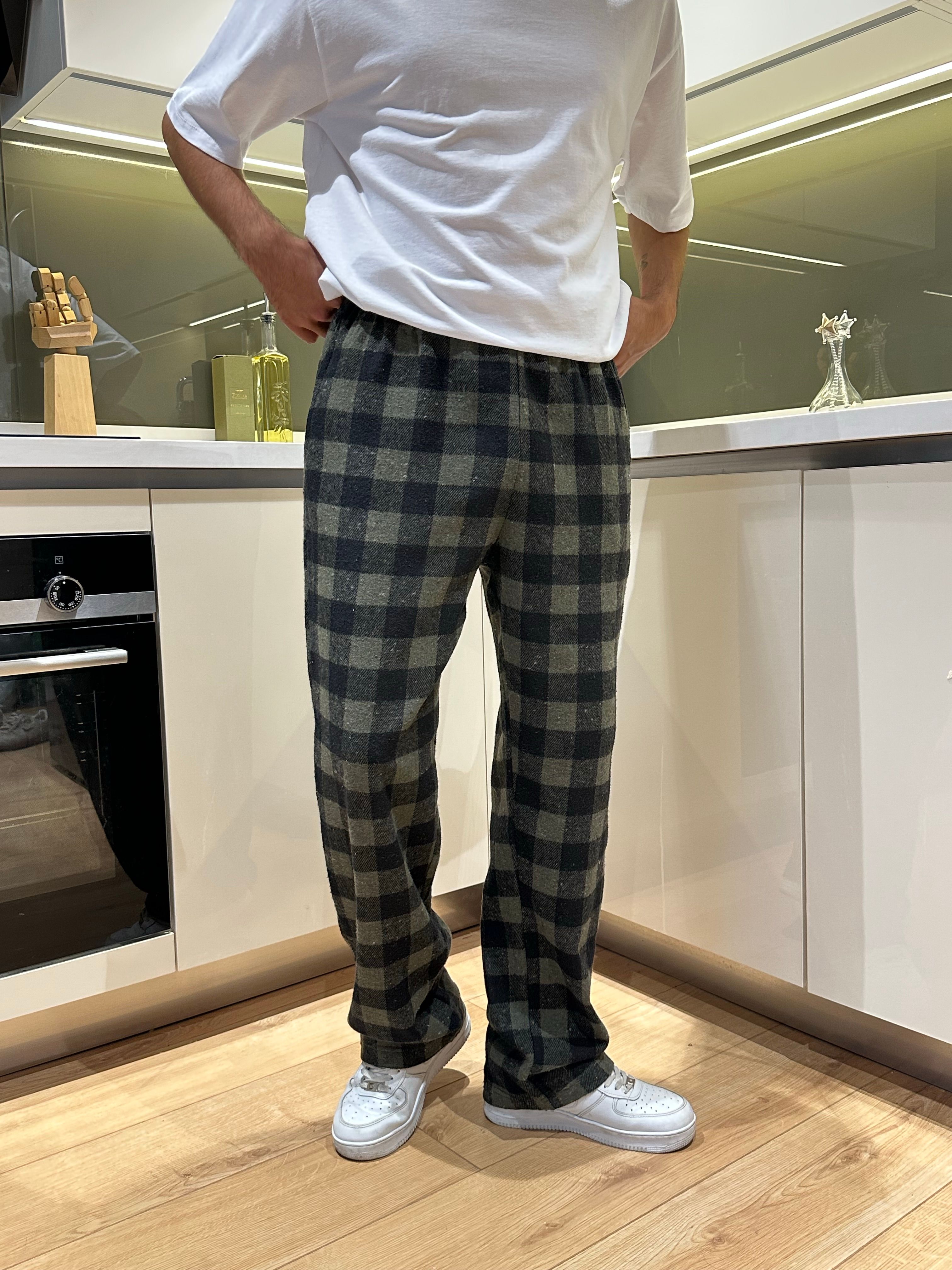 Yeşil Siyah Ekose Pijama Altı