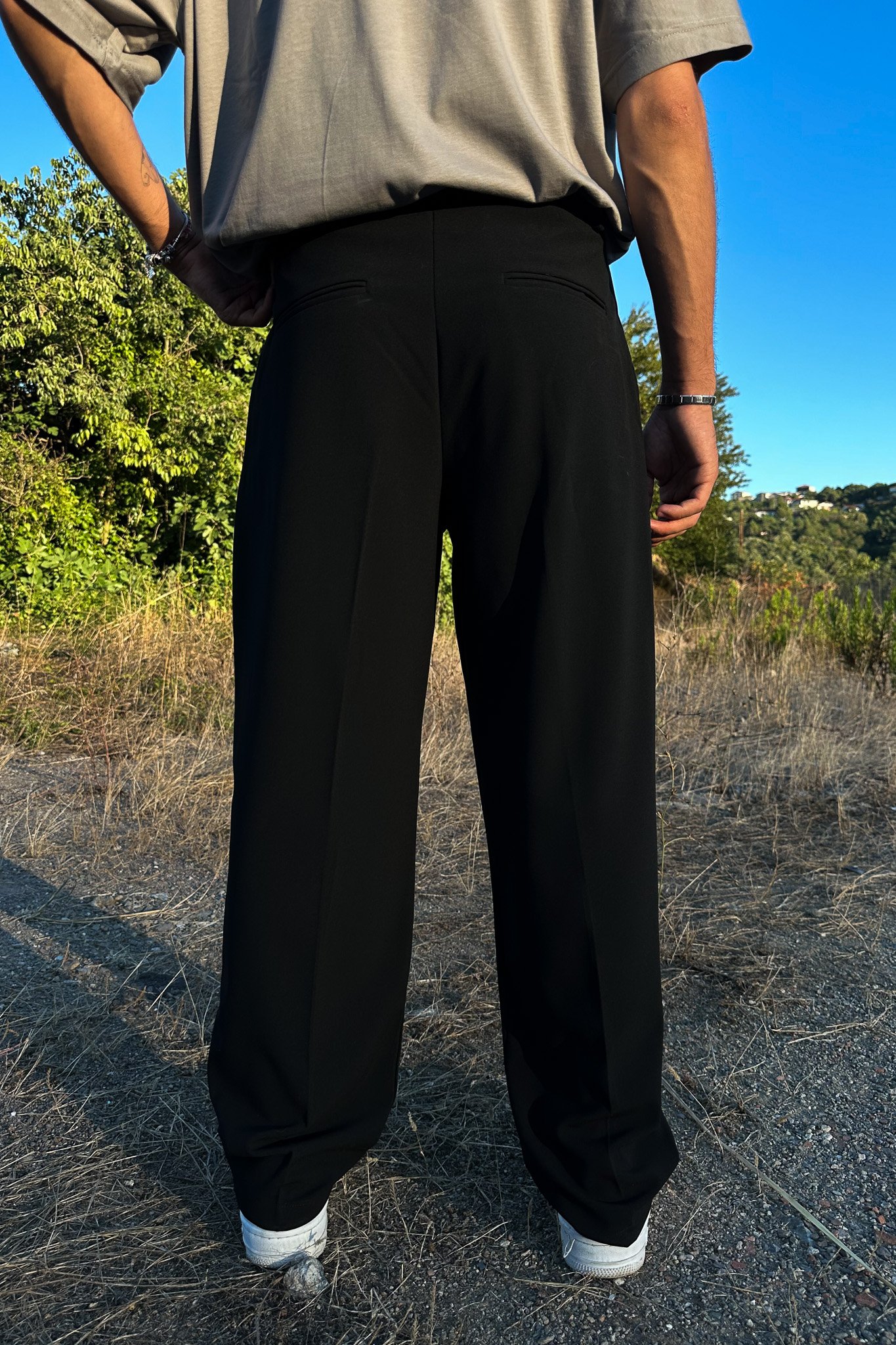 Black Fabric Pants