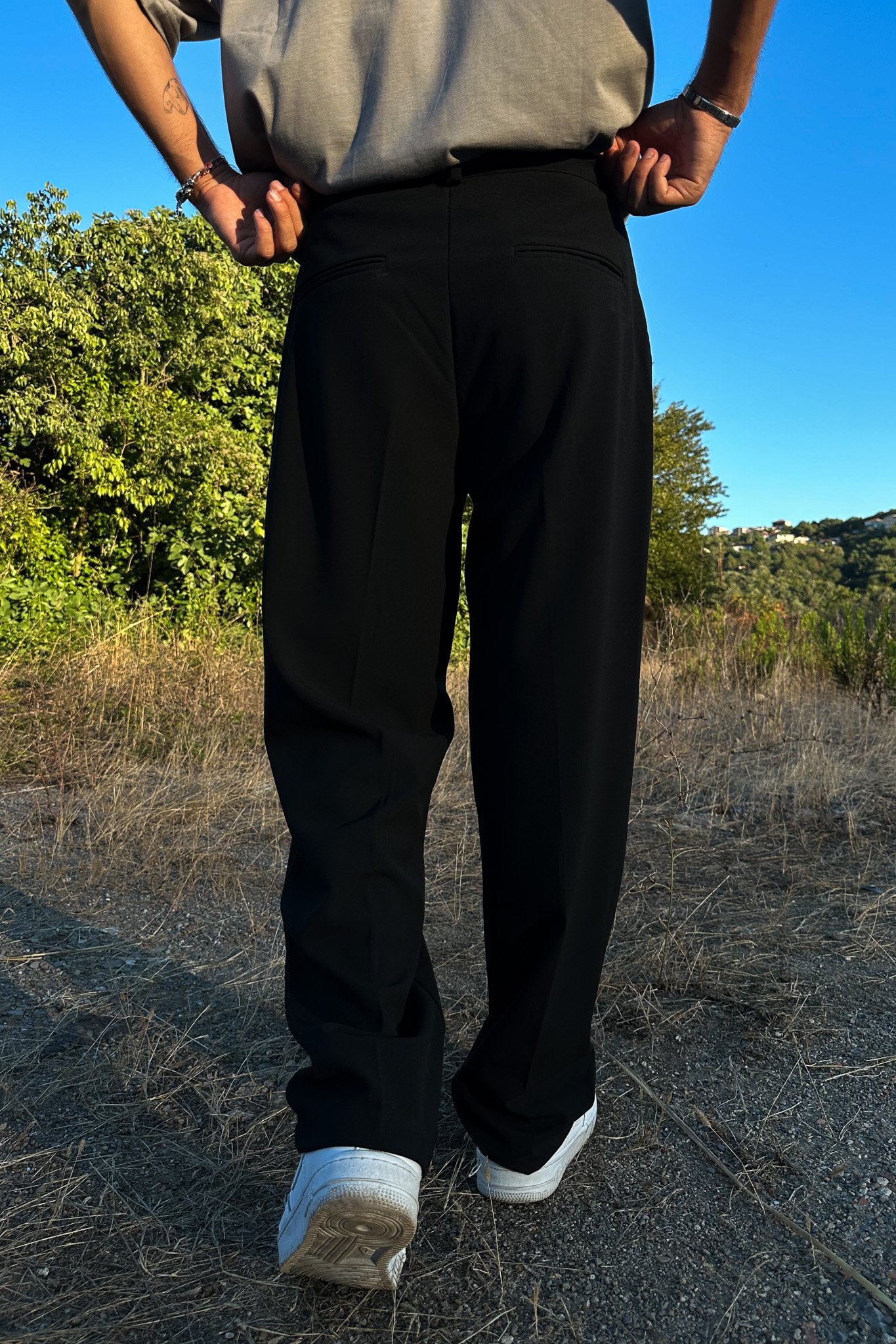 Black Fabric Pants