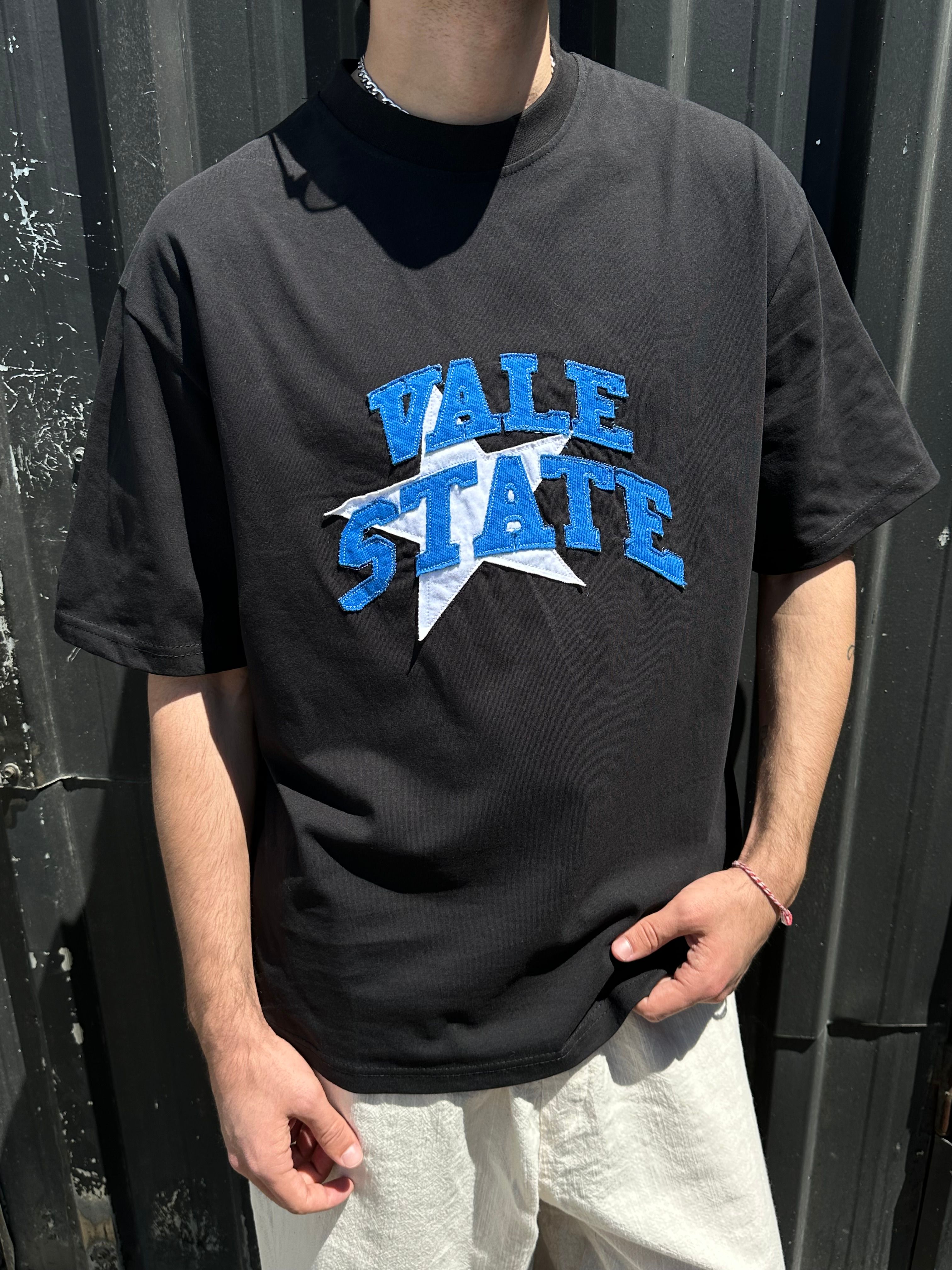 Vale State Nakışlı Siyah Tişört
