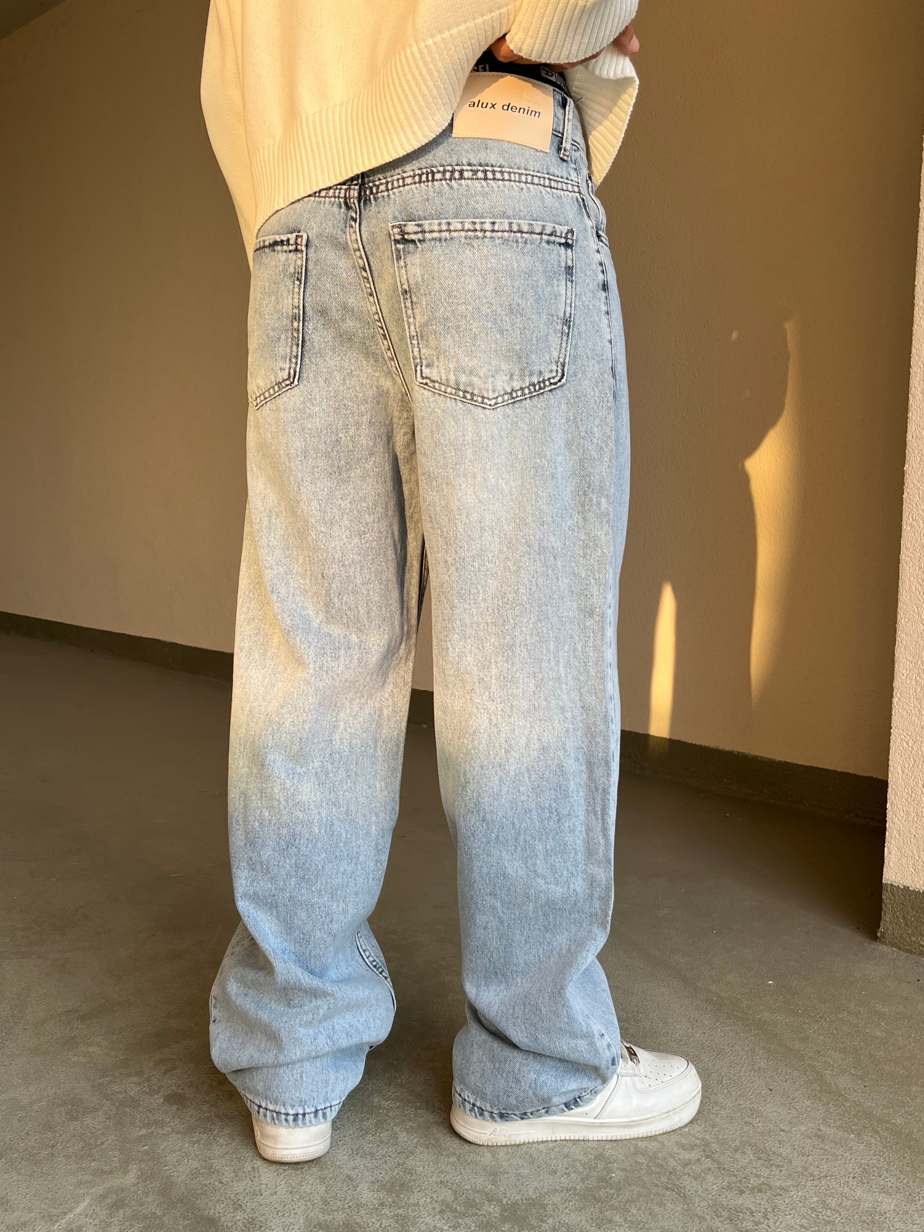 Ice Blue Baggy Pantolon