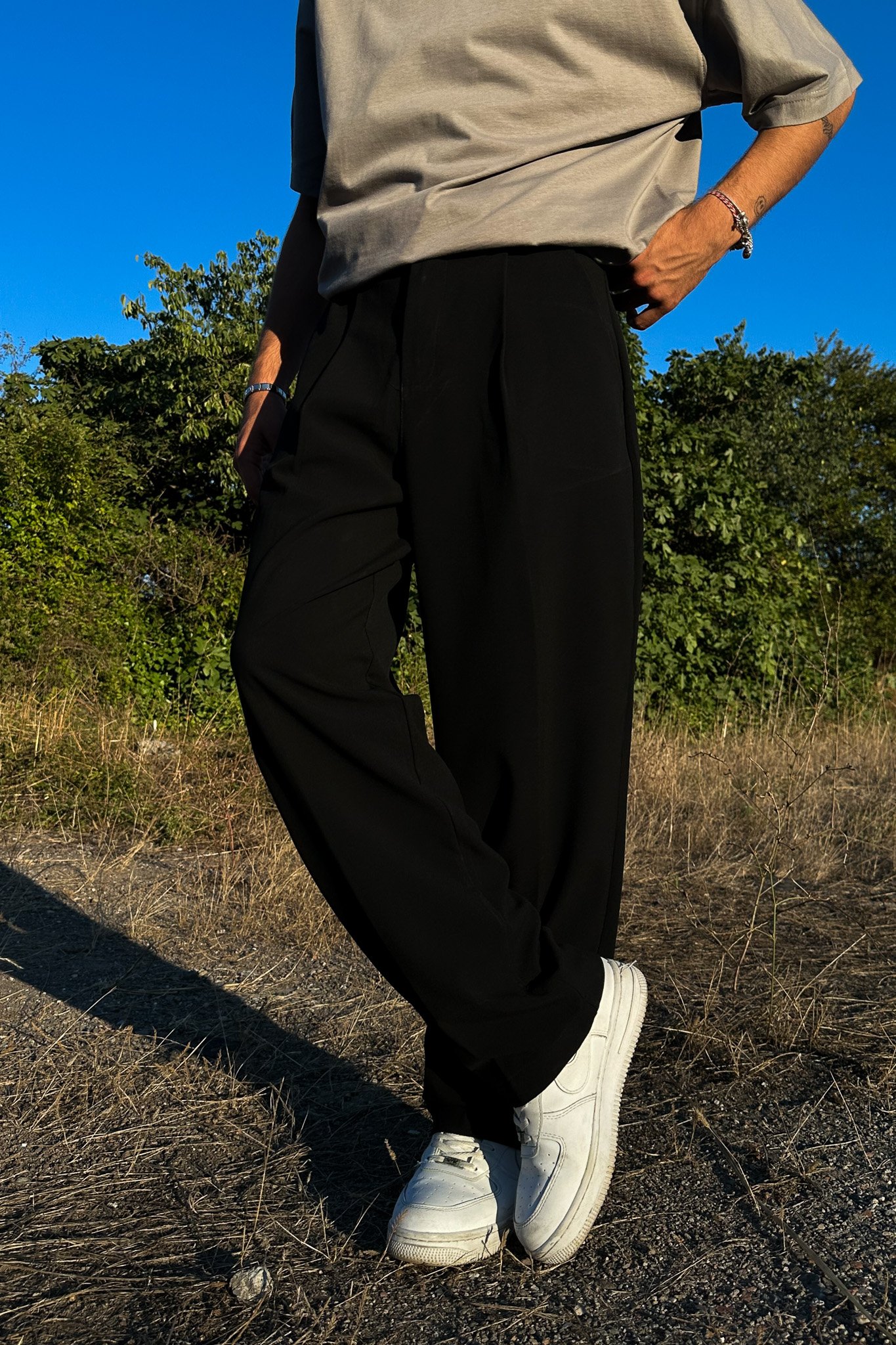 Black Fabric Pants