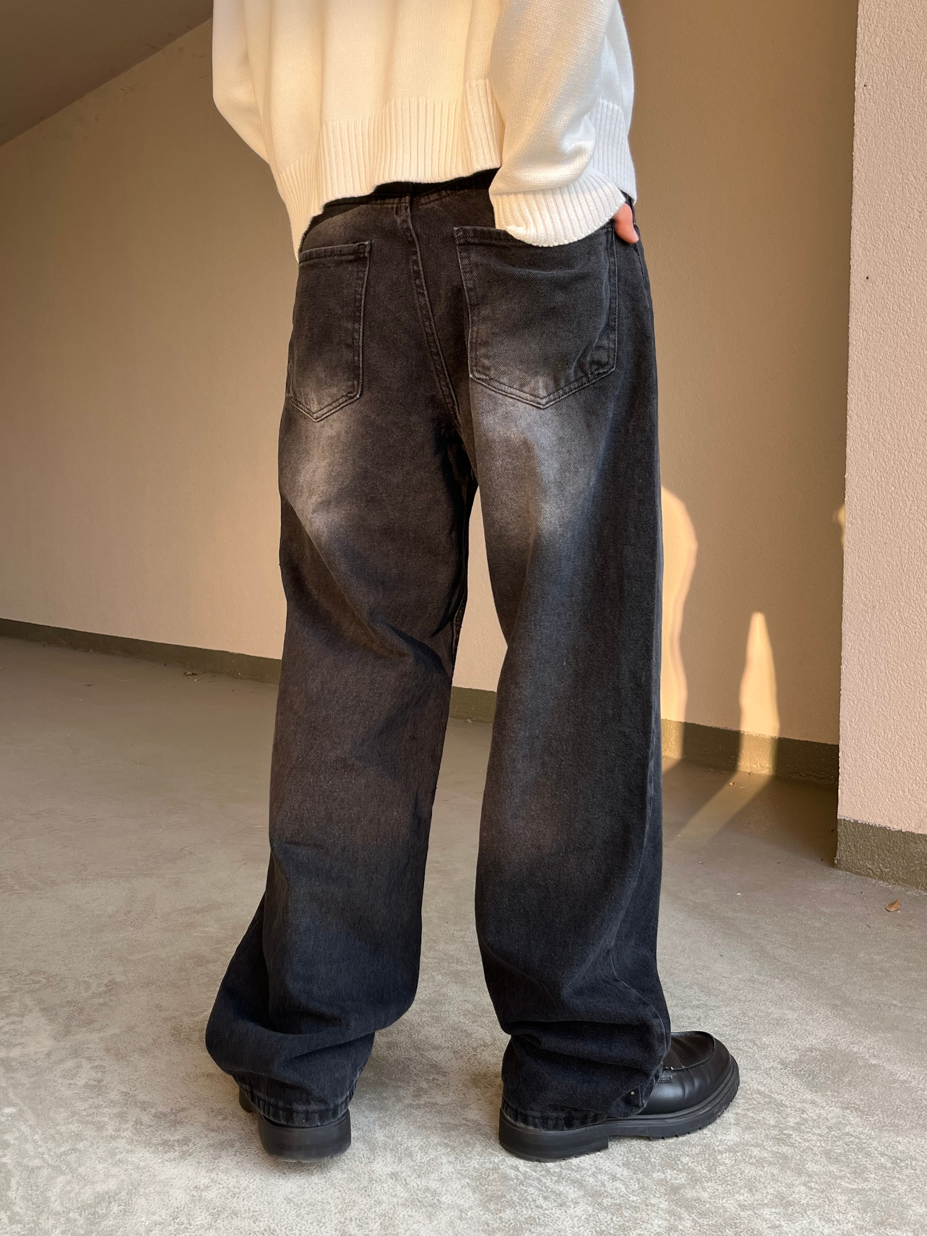 Siyah Tint Baggy Pantolon