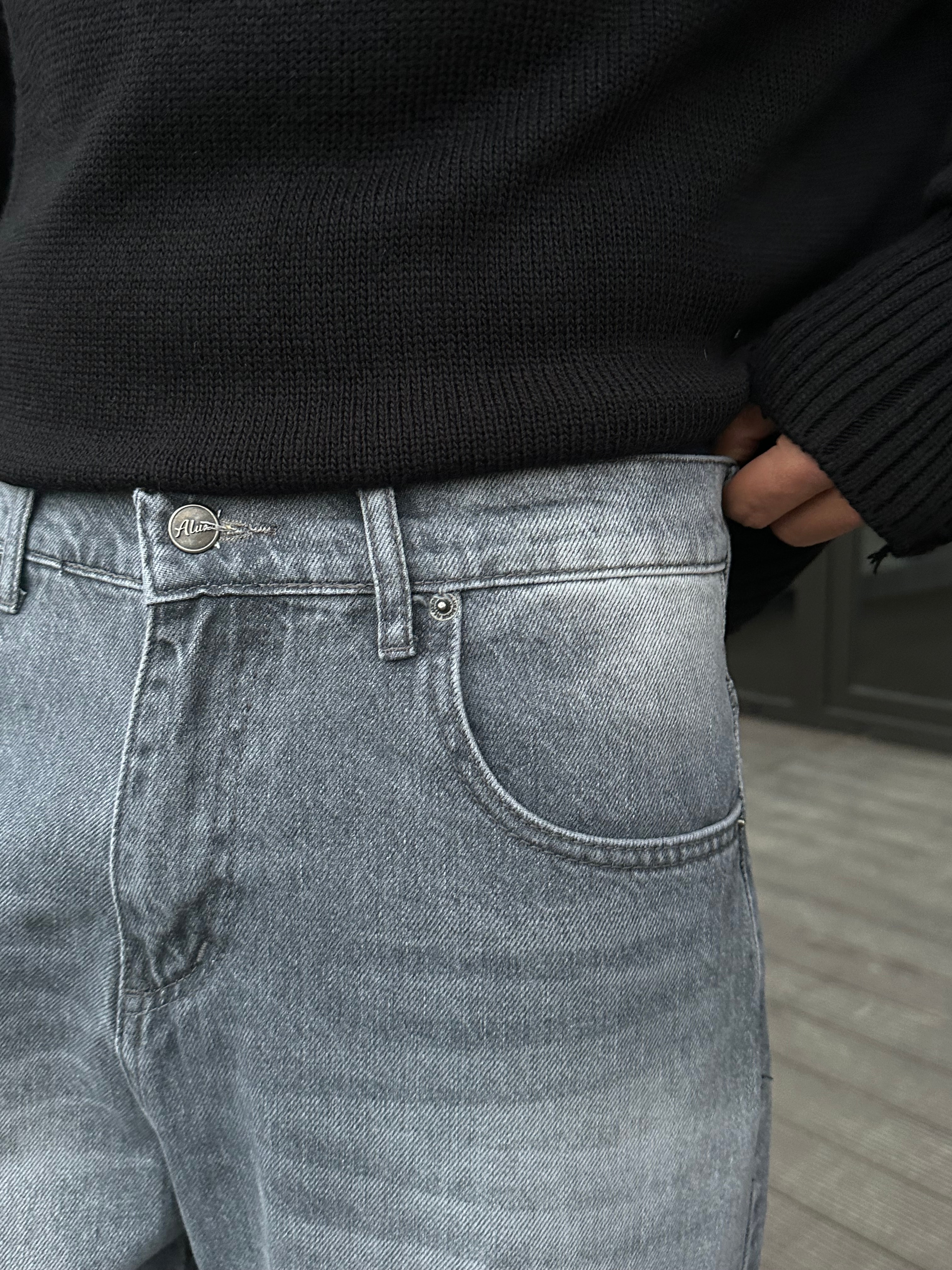 Gri Washed Baggy Pantolon 