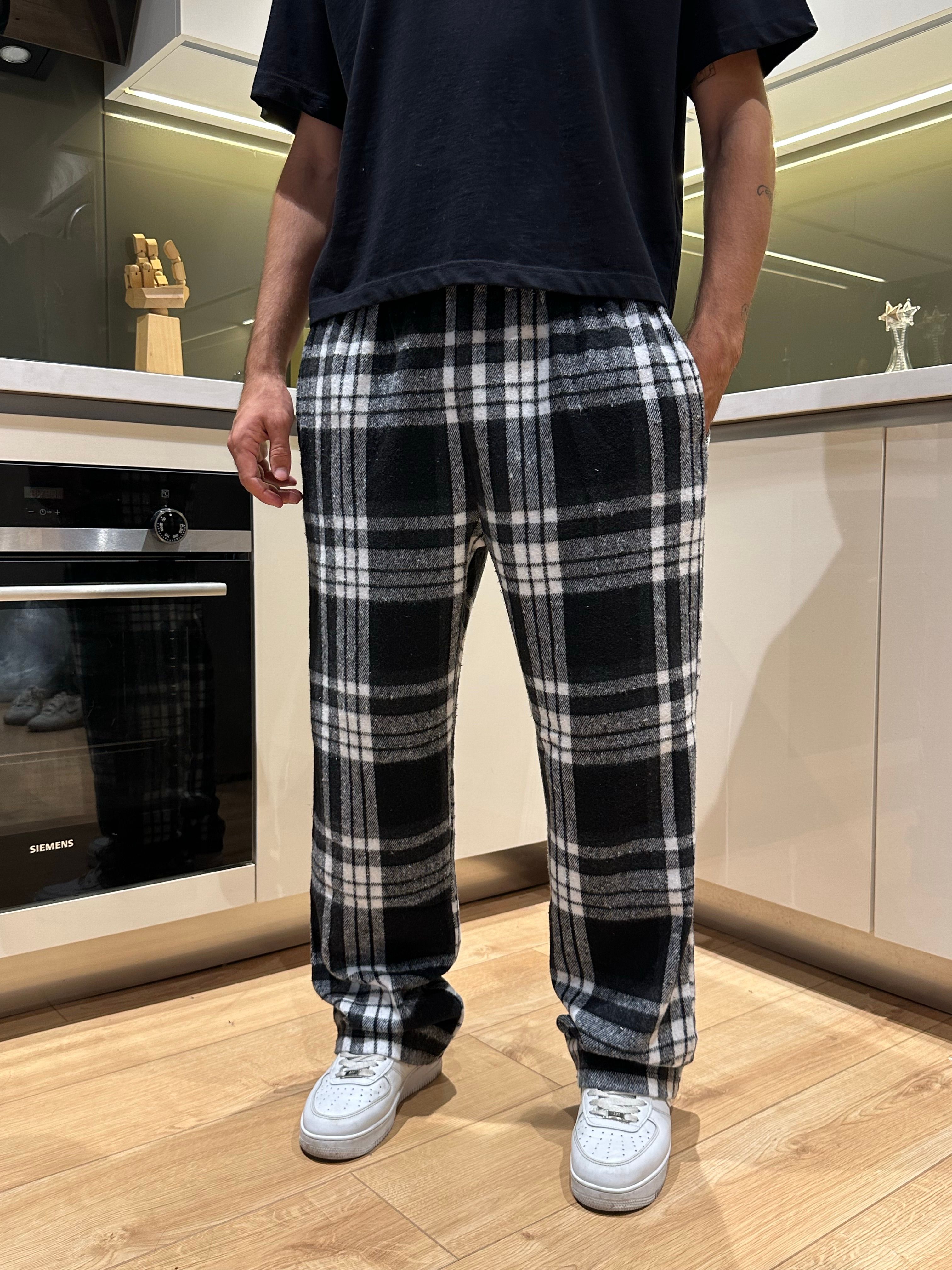 Siyah Beyaz Ekose Pijama Altı 
