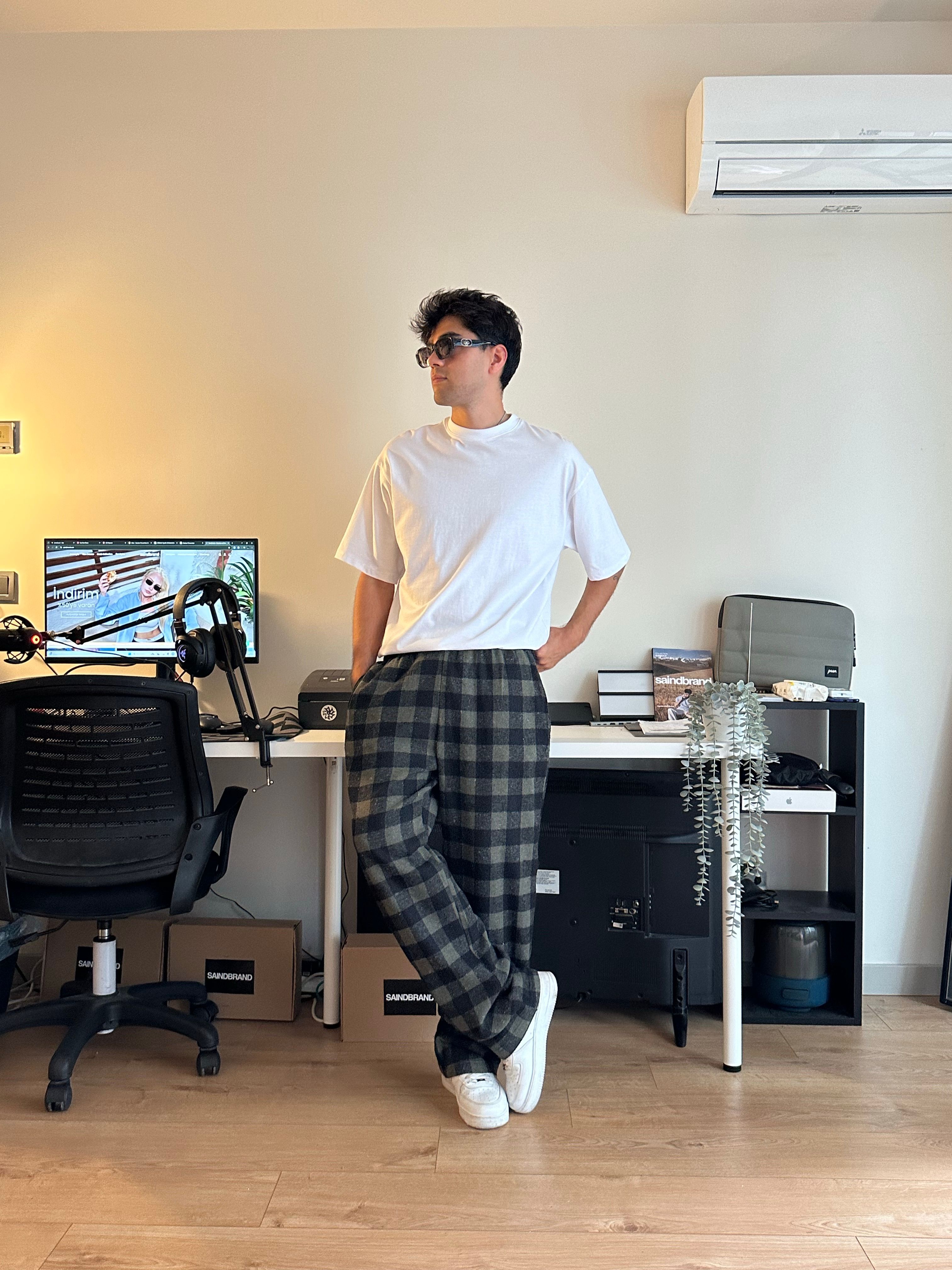 Yeşil Siyah Ekose Pijama Altı