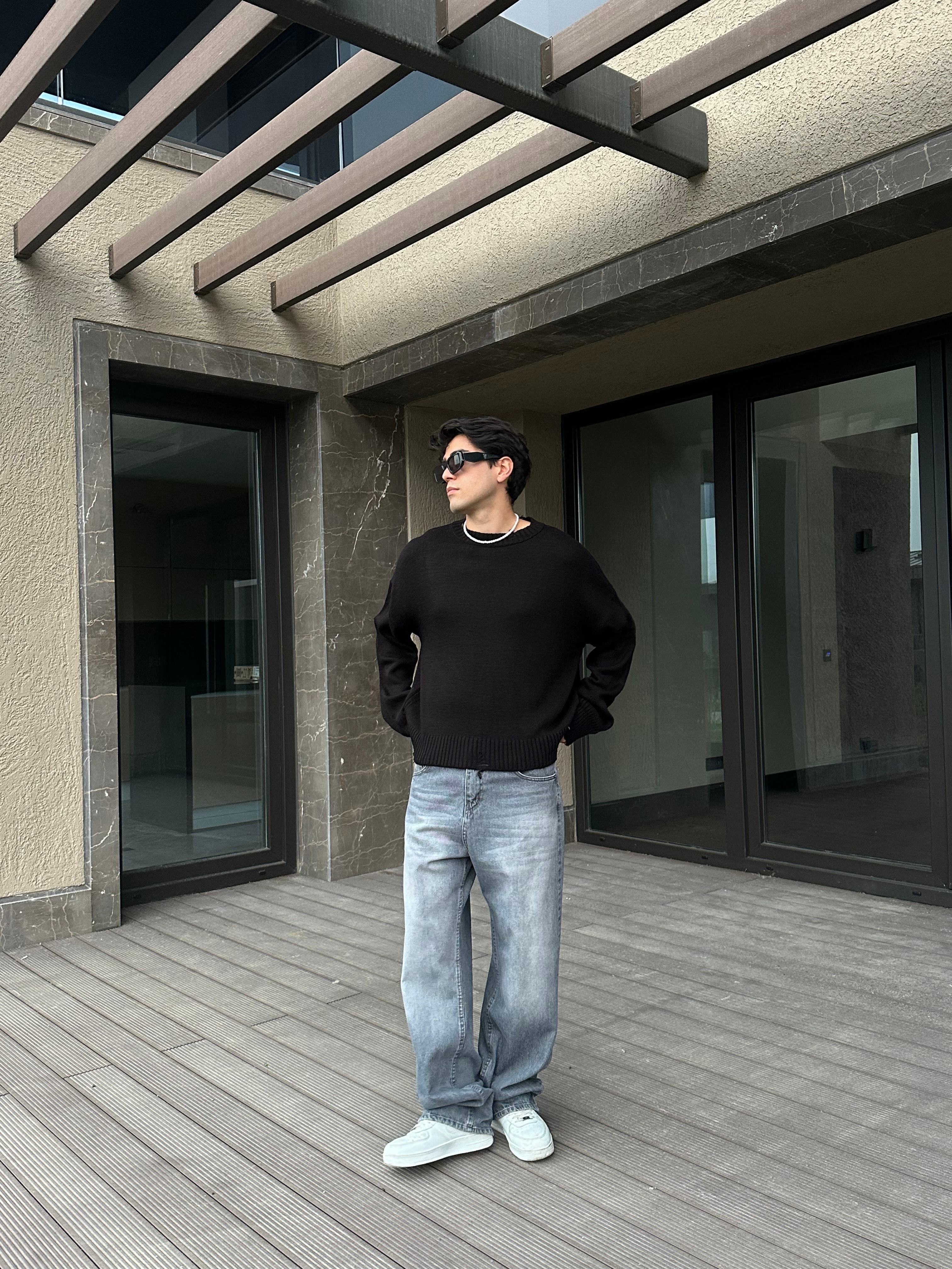 Gri Washed Baggy Pantolon 