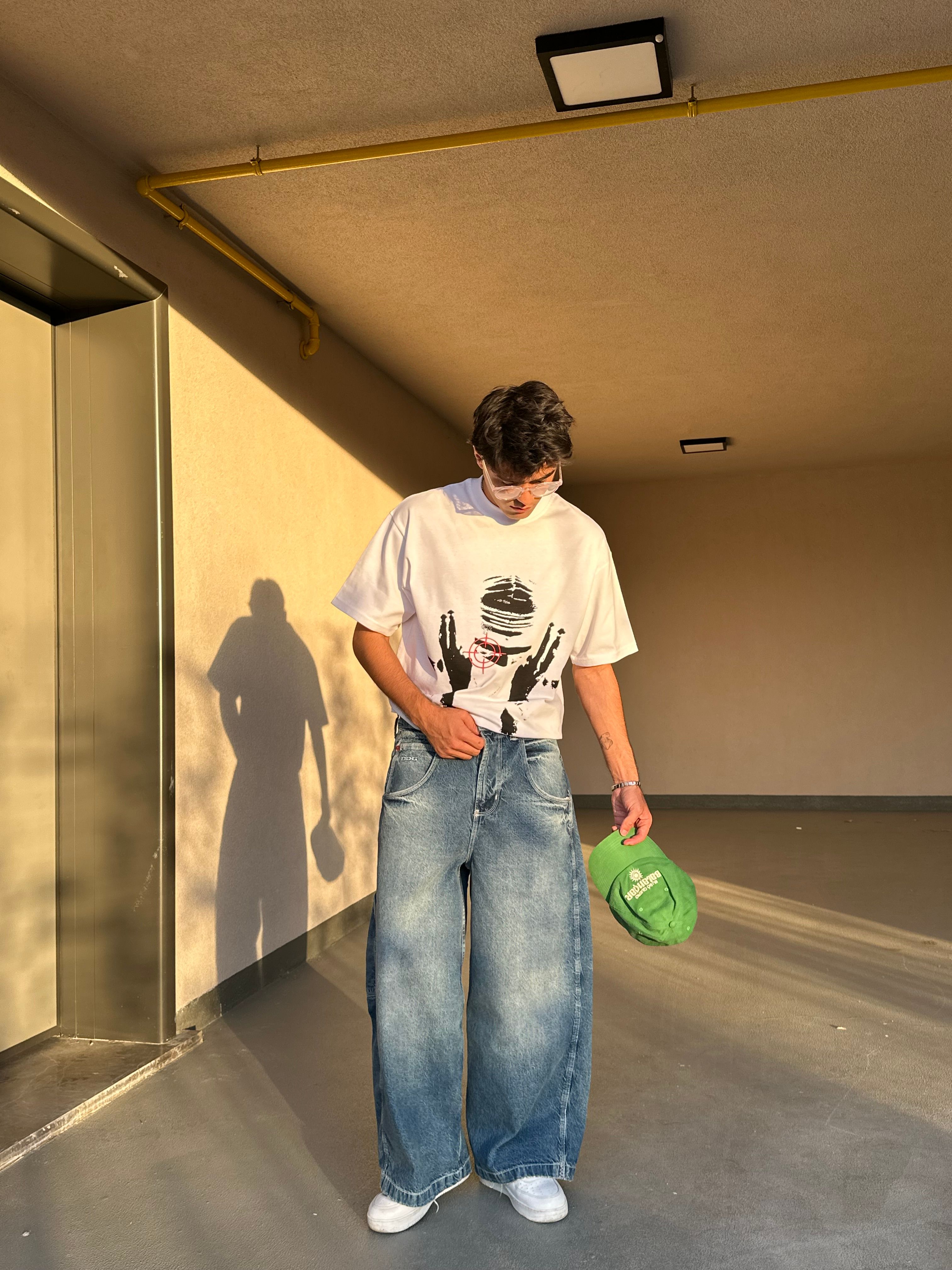 Yıkamalı Mavi Baggy Skate Pantolon