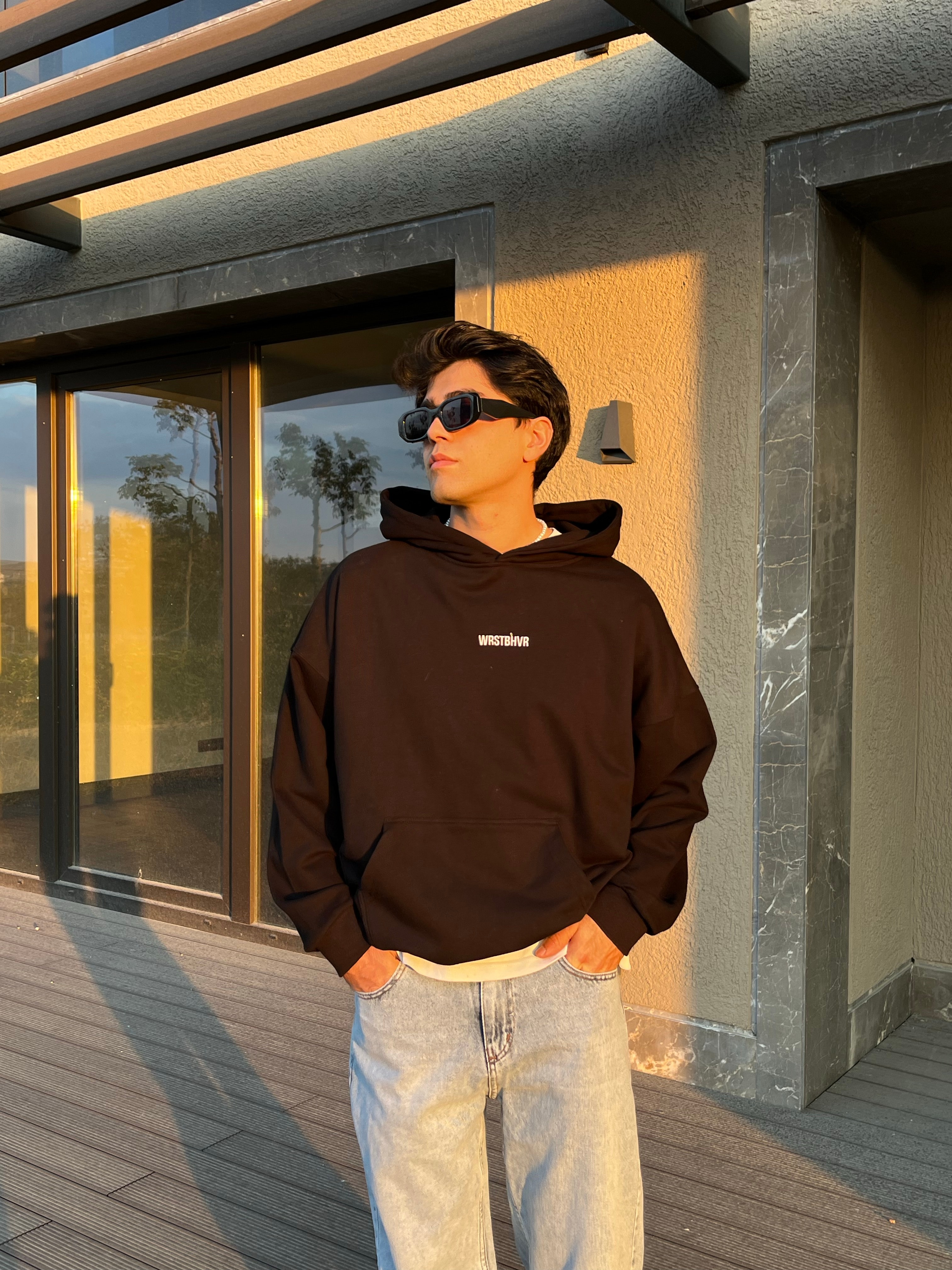 WRSTH Studio Nakışlı Siyah Oversize Sweatshirt
