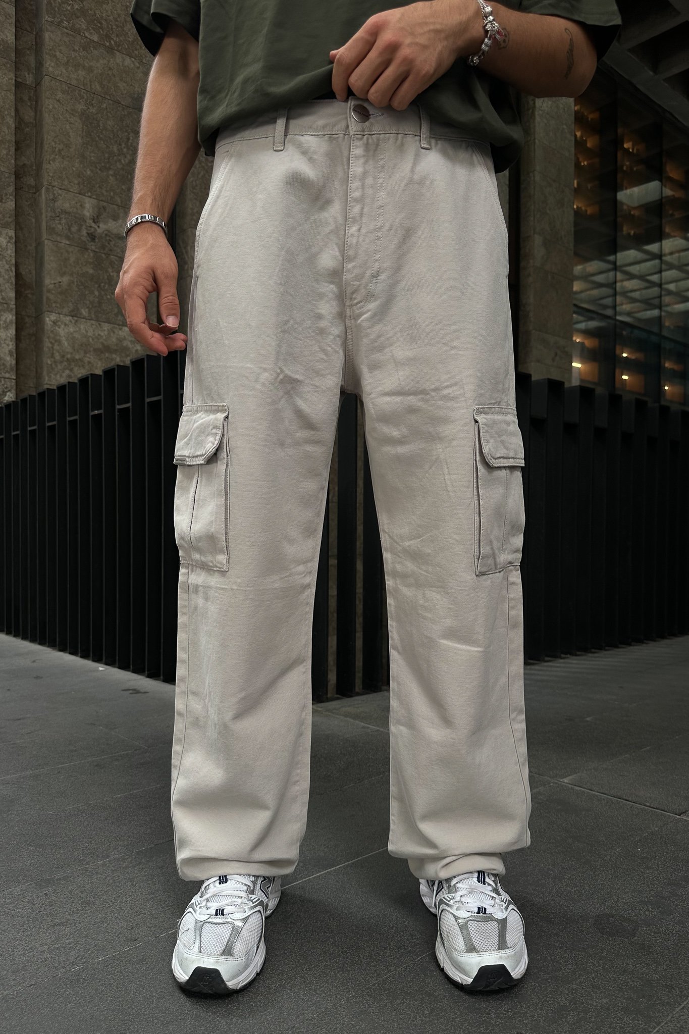 Cream Cargo Pants