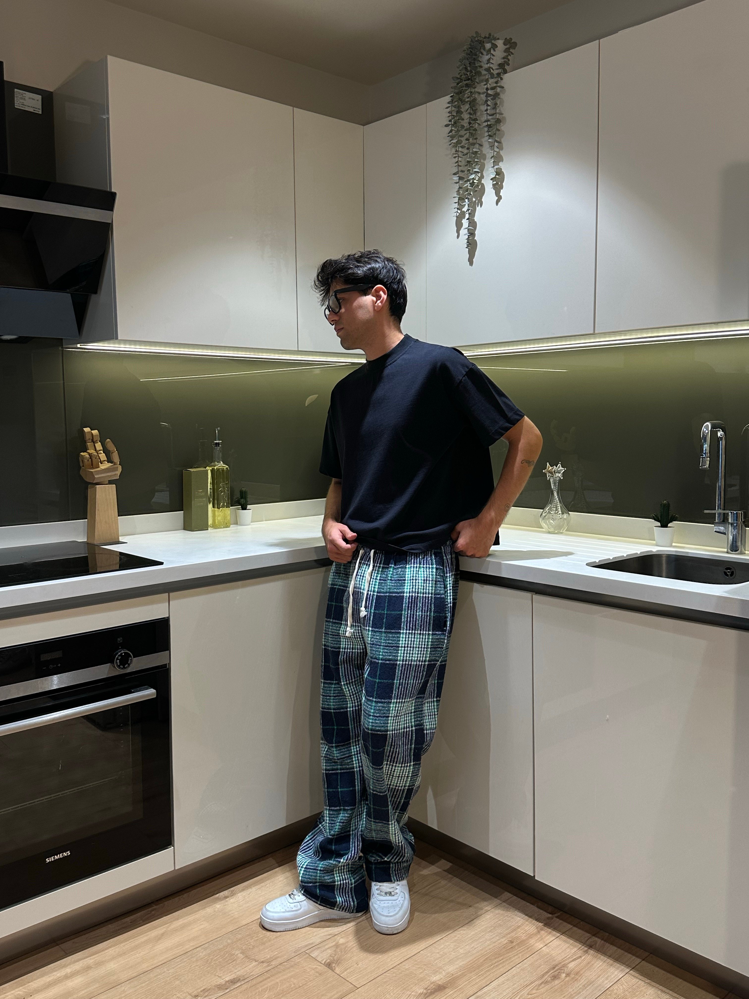 Yeşil Mavi Ekose Pijama Altı