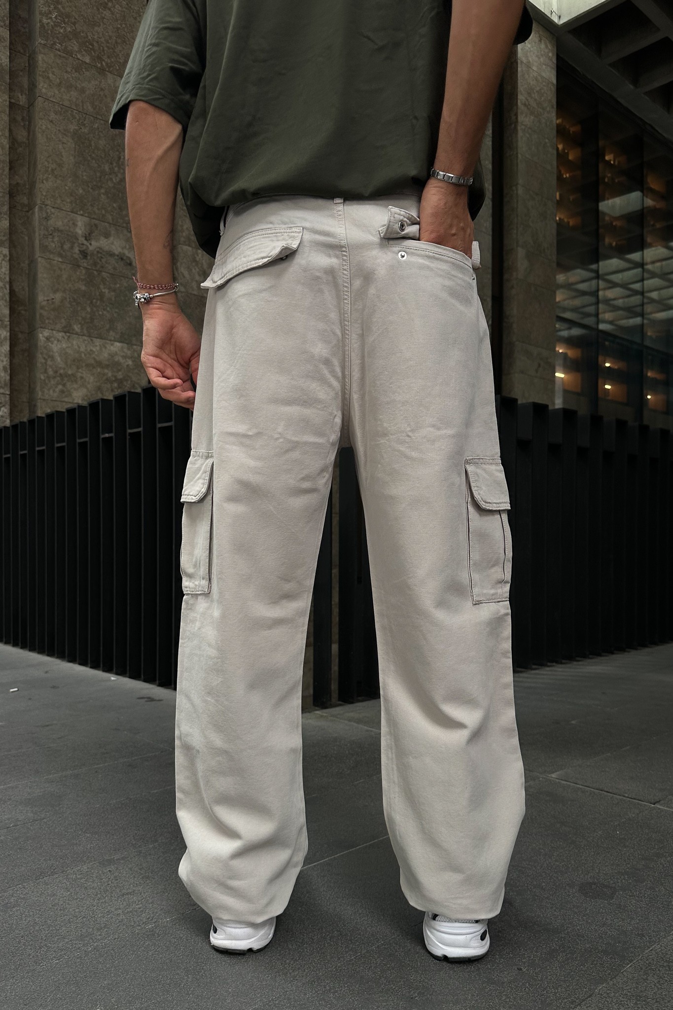 Cream Cargo Pants