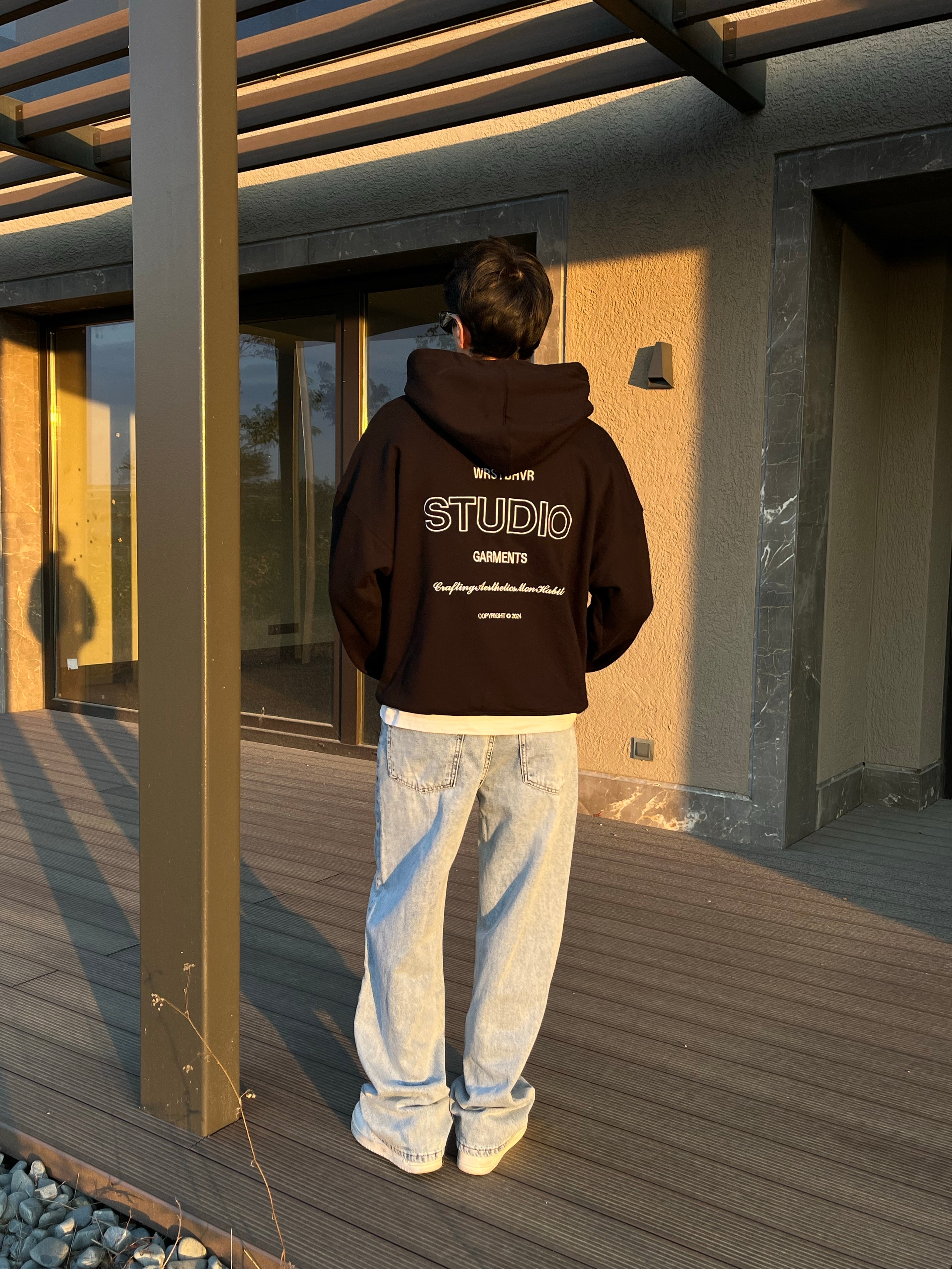 WRSTH Studio Nakışlı Siyah Oversize Sweatshirt