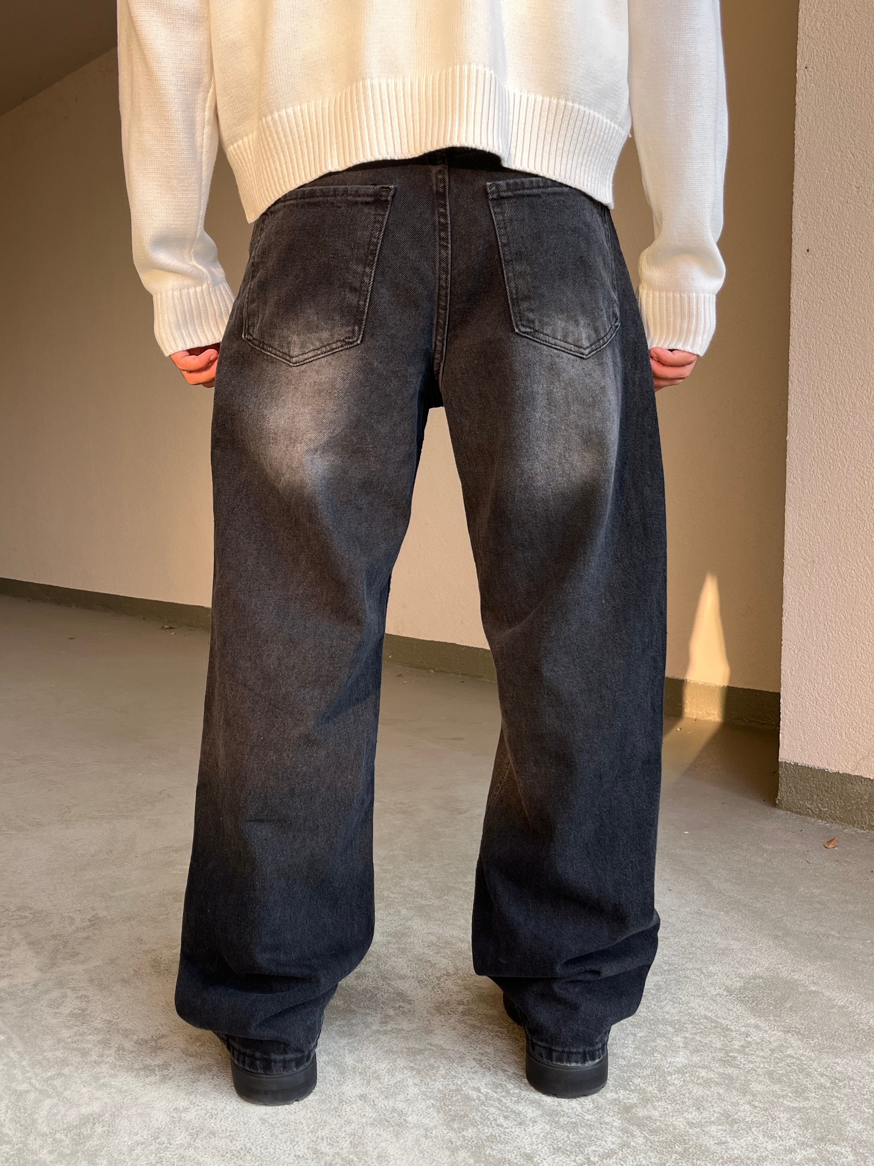 Siyah Tint Baggy Pantolon