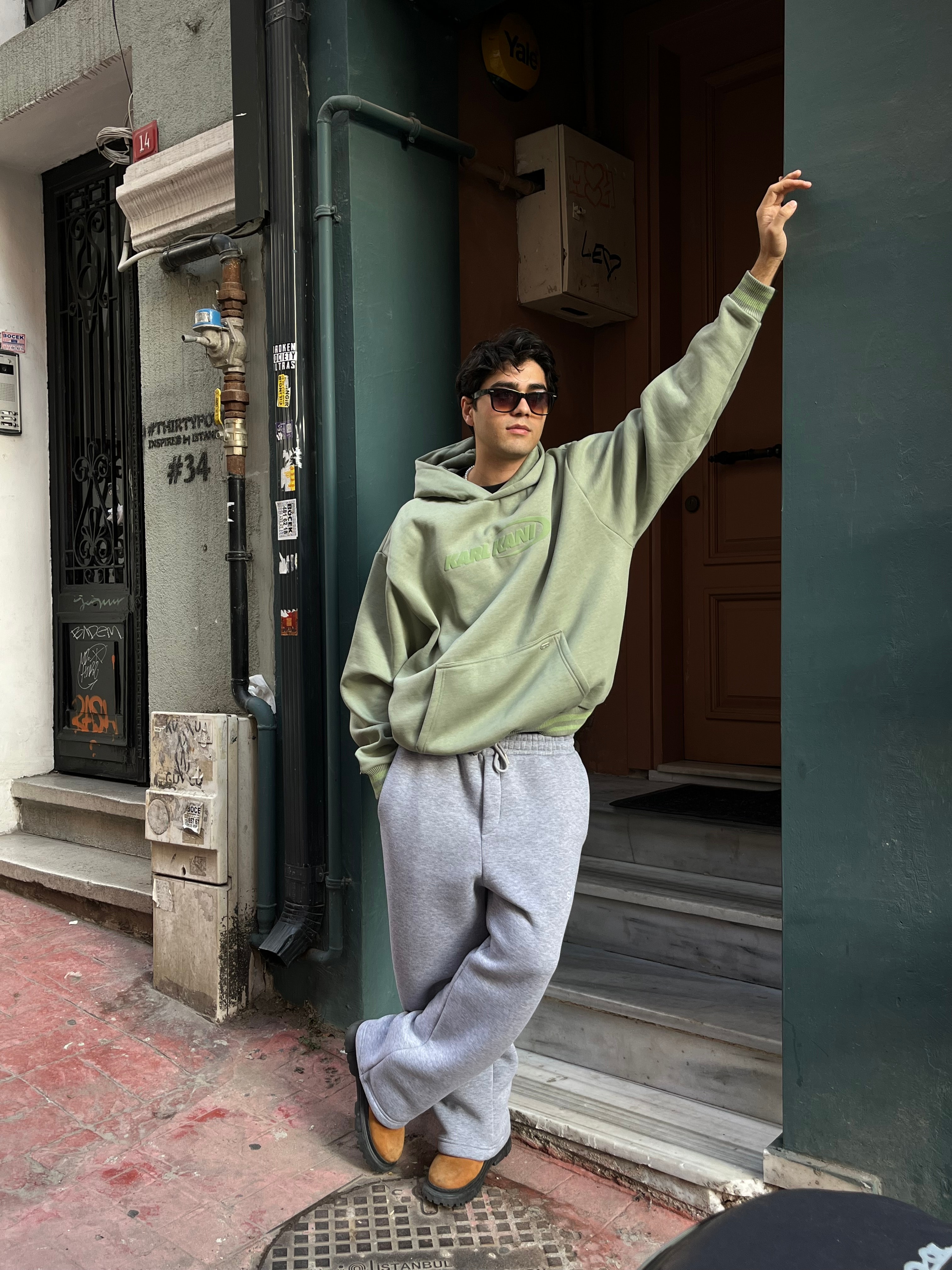 Premium Boxy KK Su Yeşili Hoodie