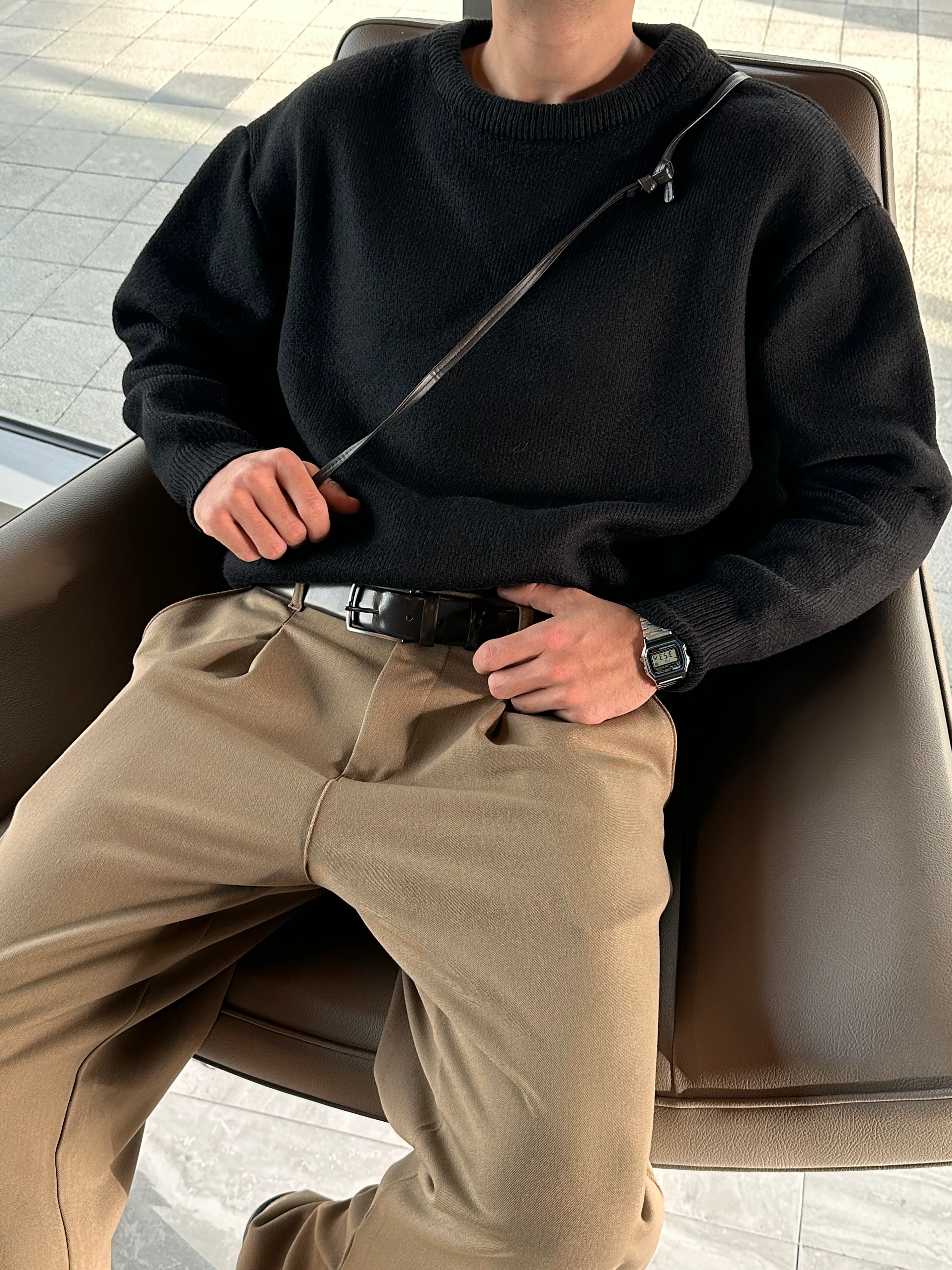 Saind Studio Premium Oversize Triko Kazak - Siyah