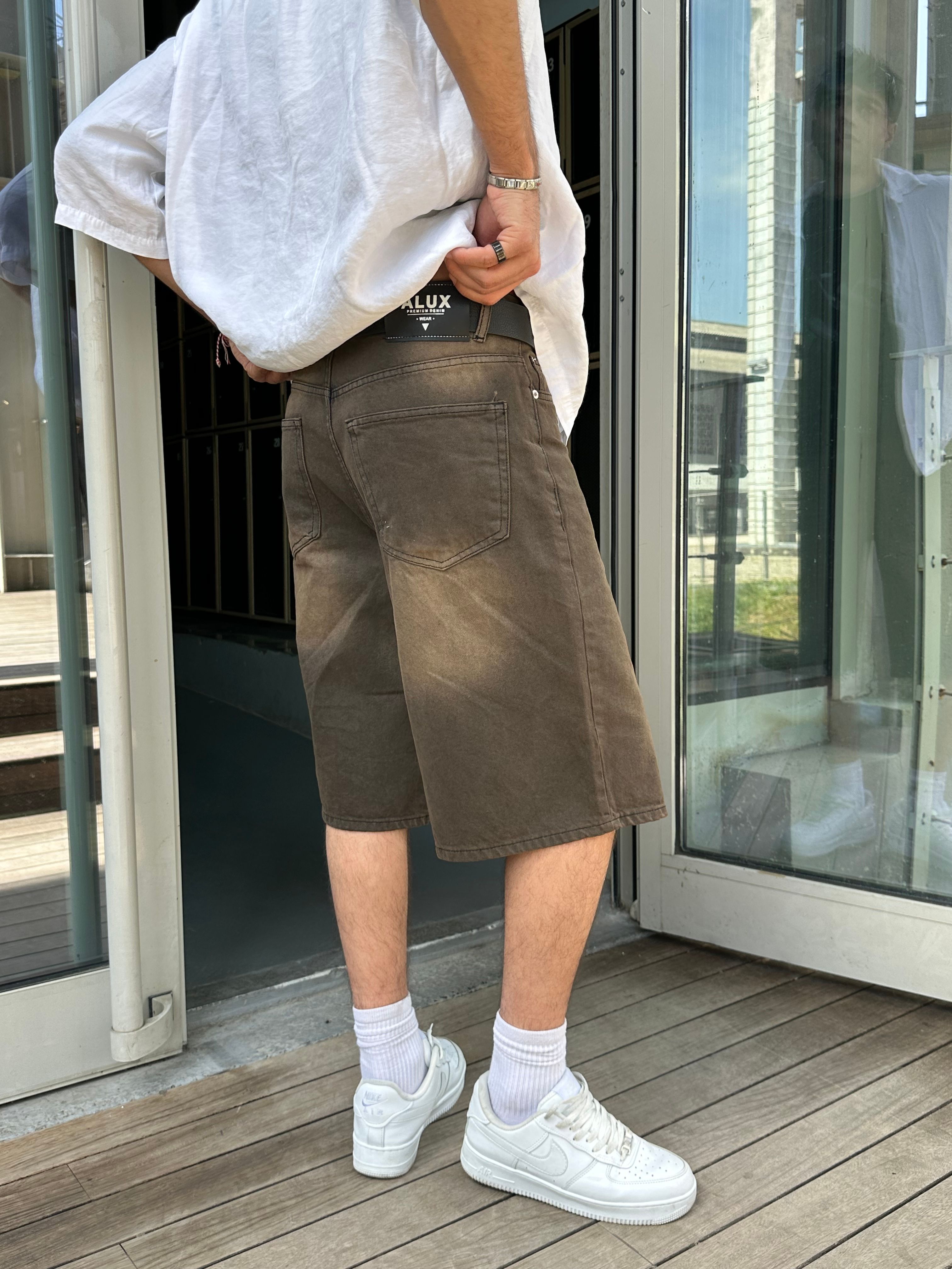 Costa Kahverengi Yıkamalı Baggy Şort