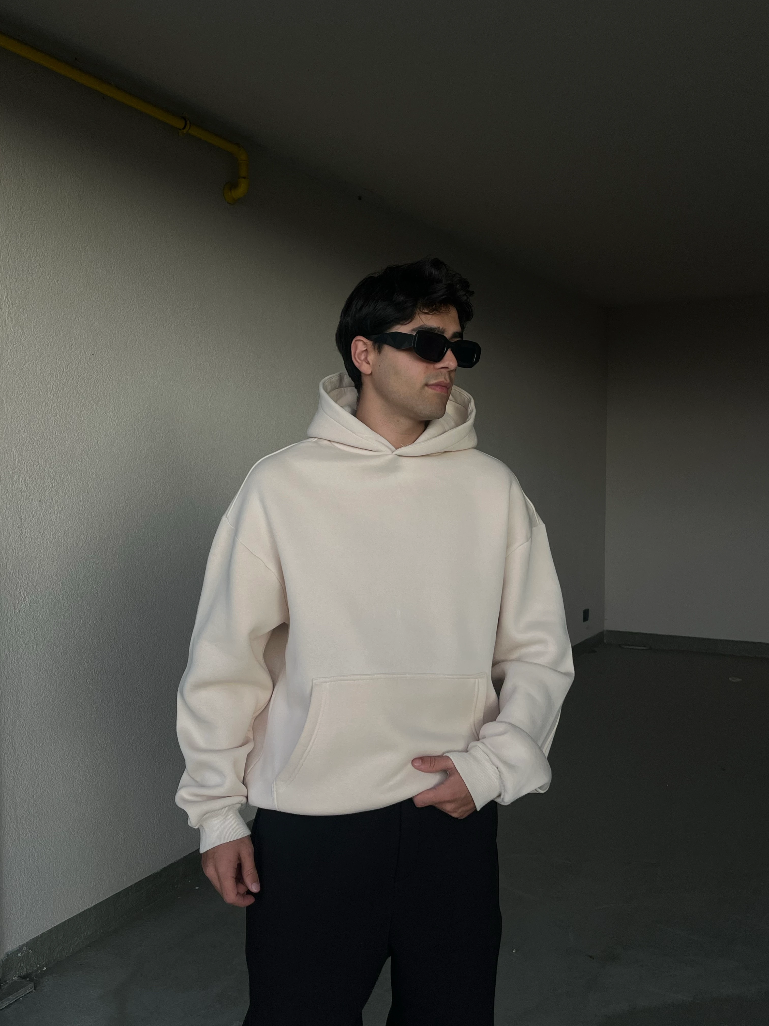 Basic Oversize Krem Sweatshirt