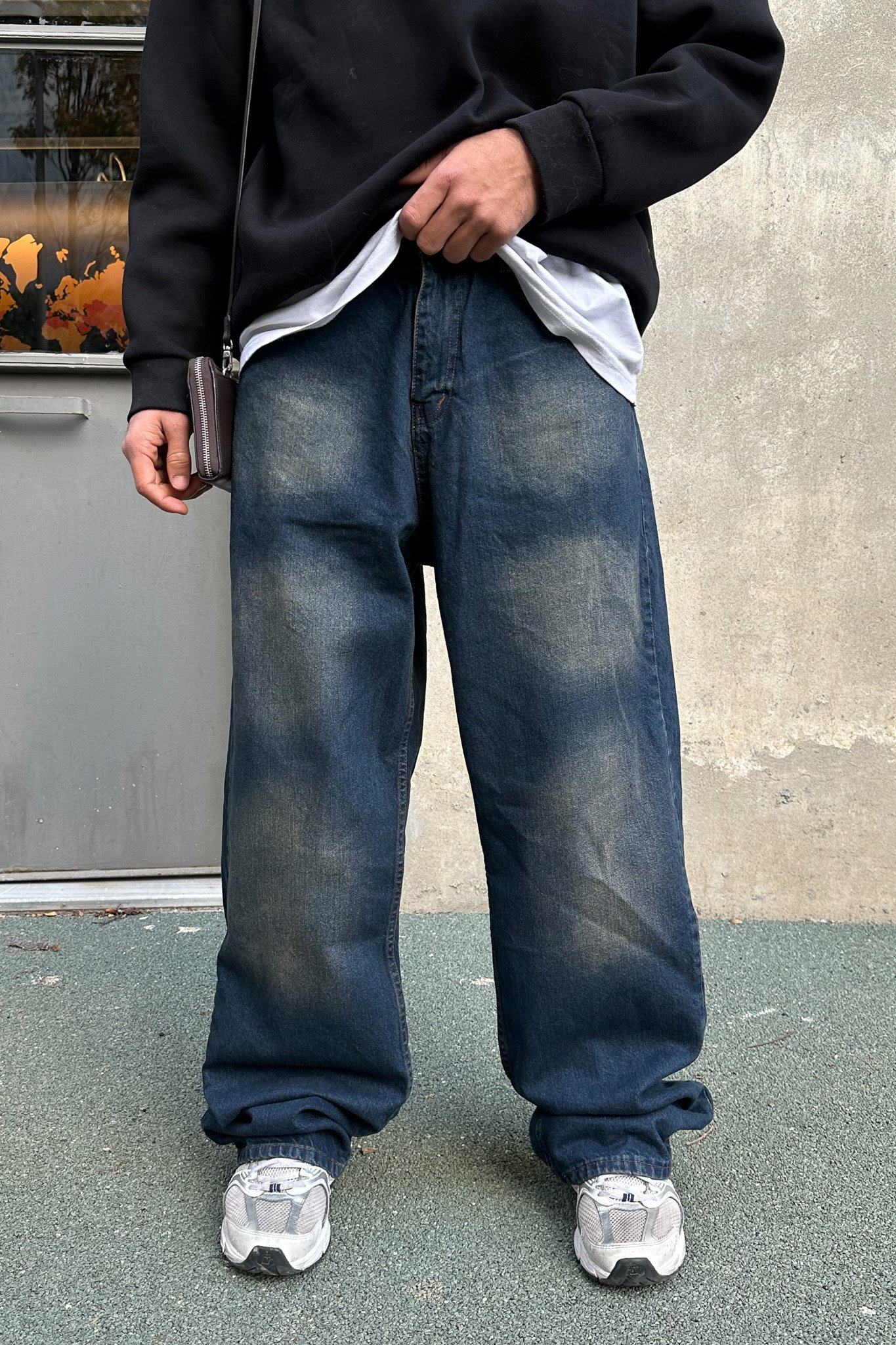 Acid Wash Baggy Pantolon