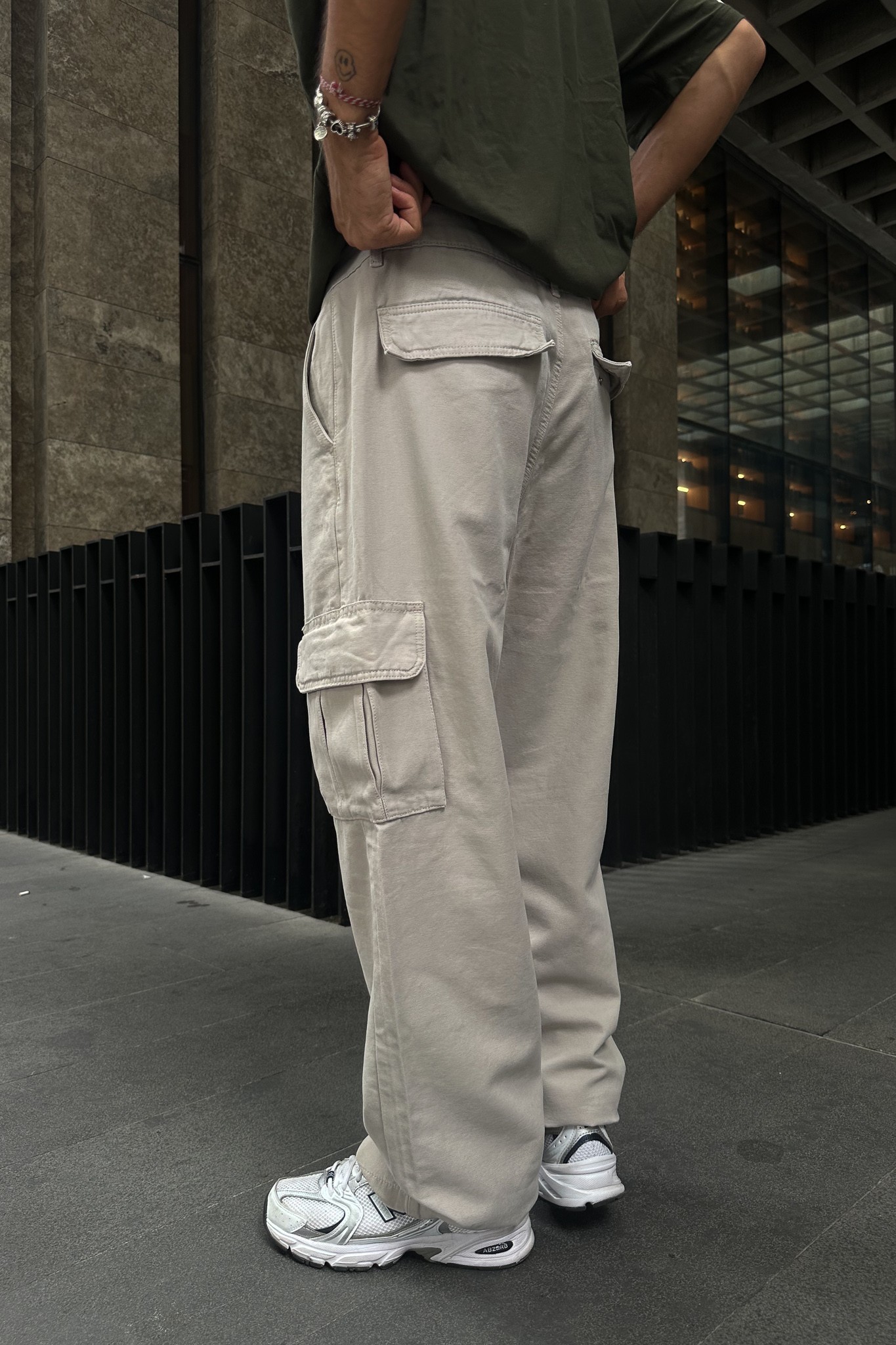 Cream Cargo Pants