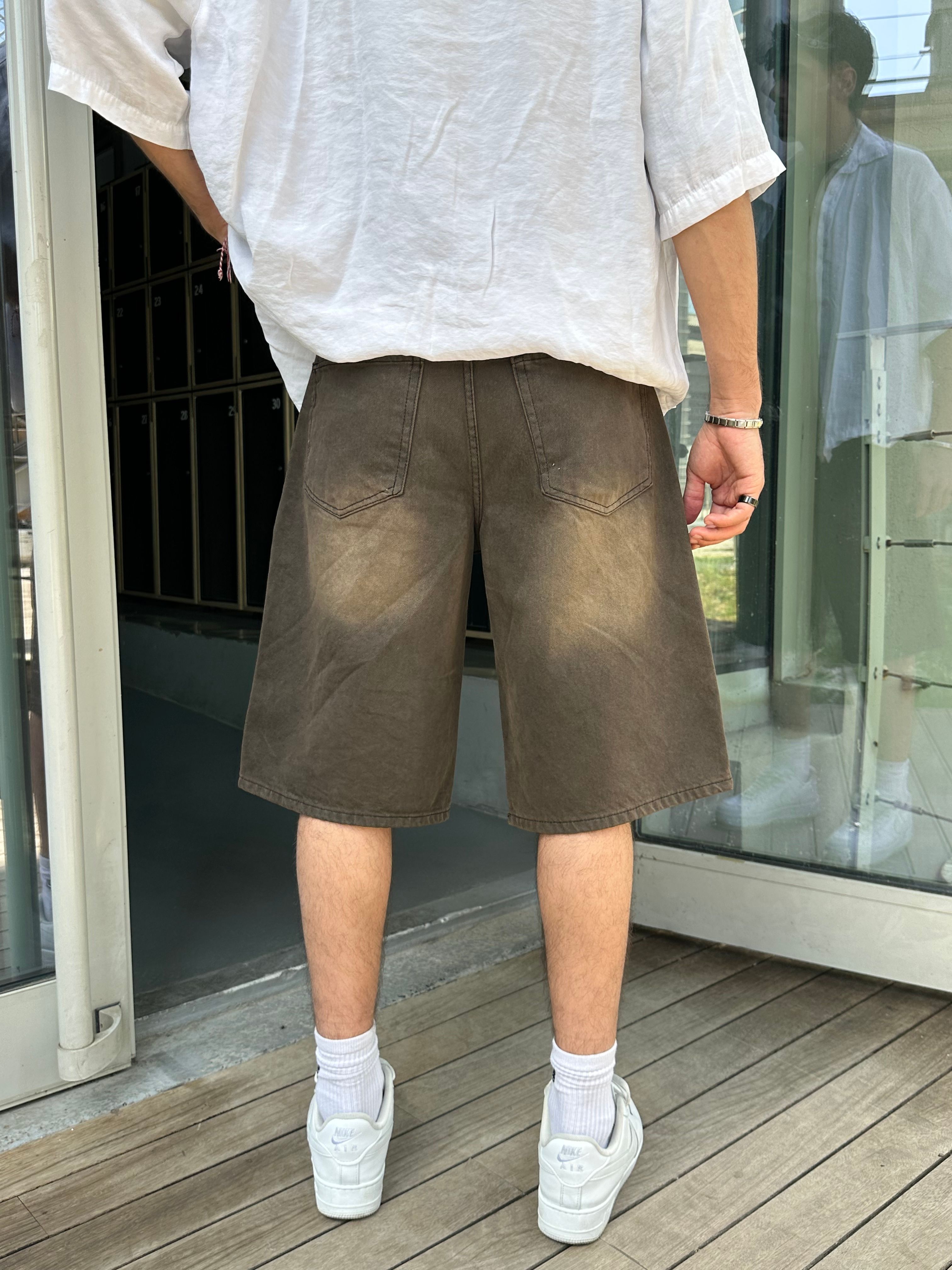 Costa Kahverengi Yıkamalı Baggy Şort