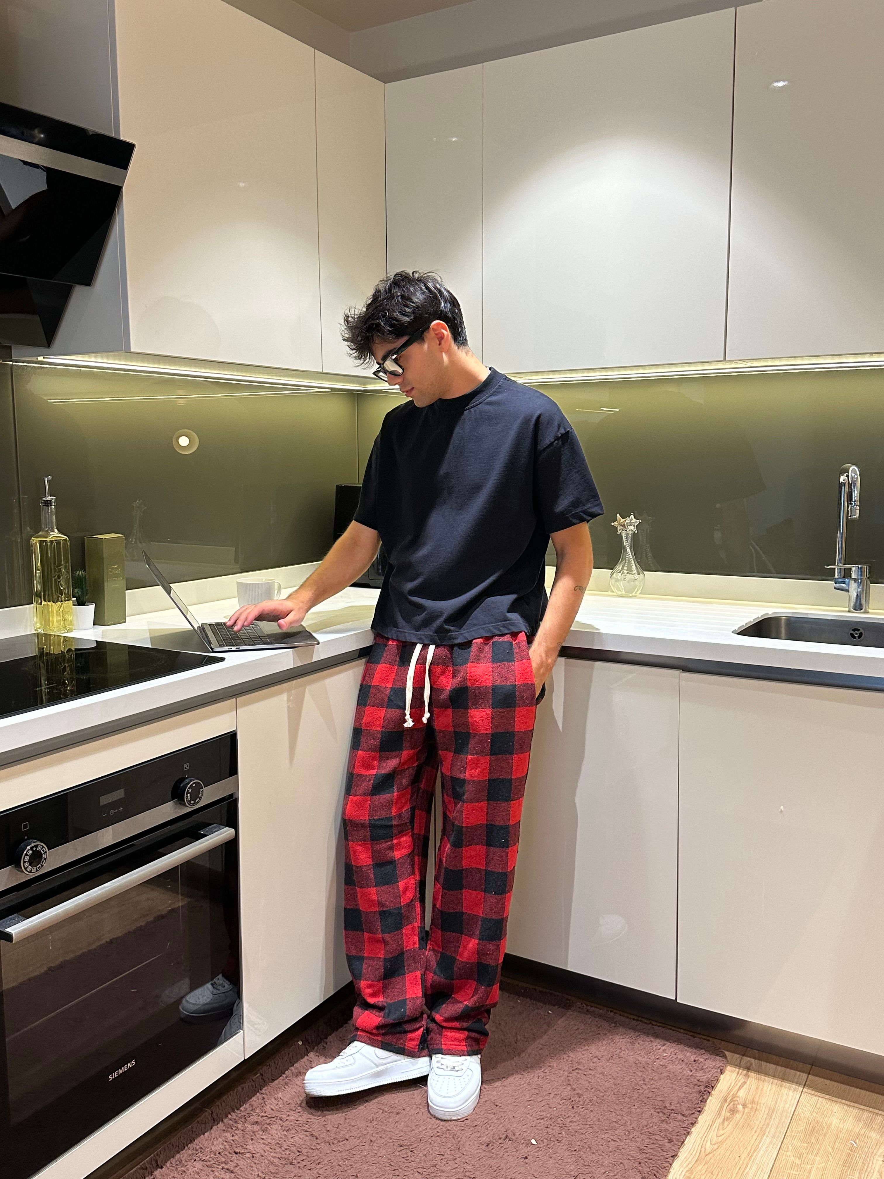 Kırmızı Siyah Ekose Pijama Altı