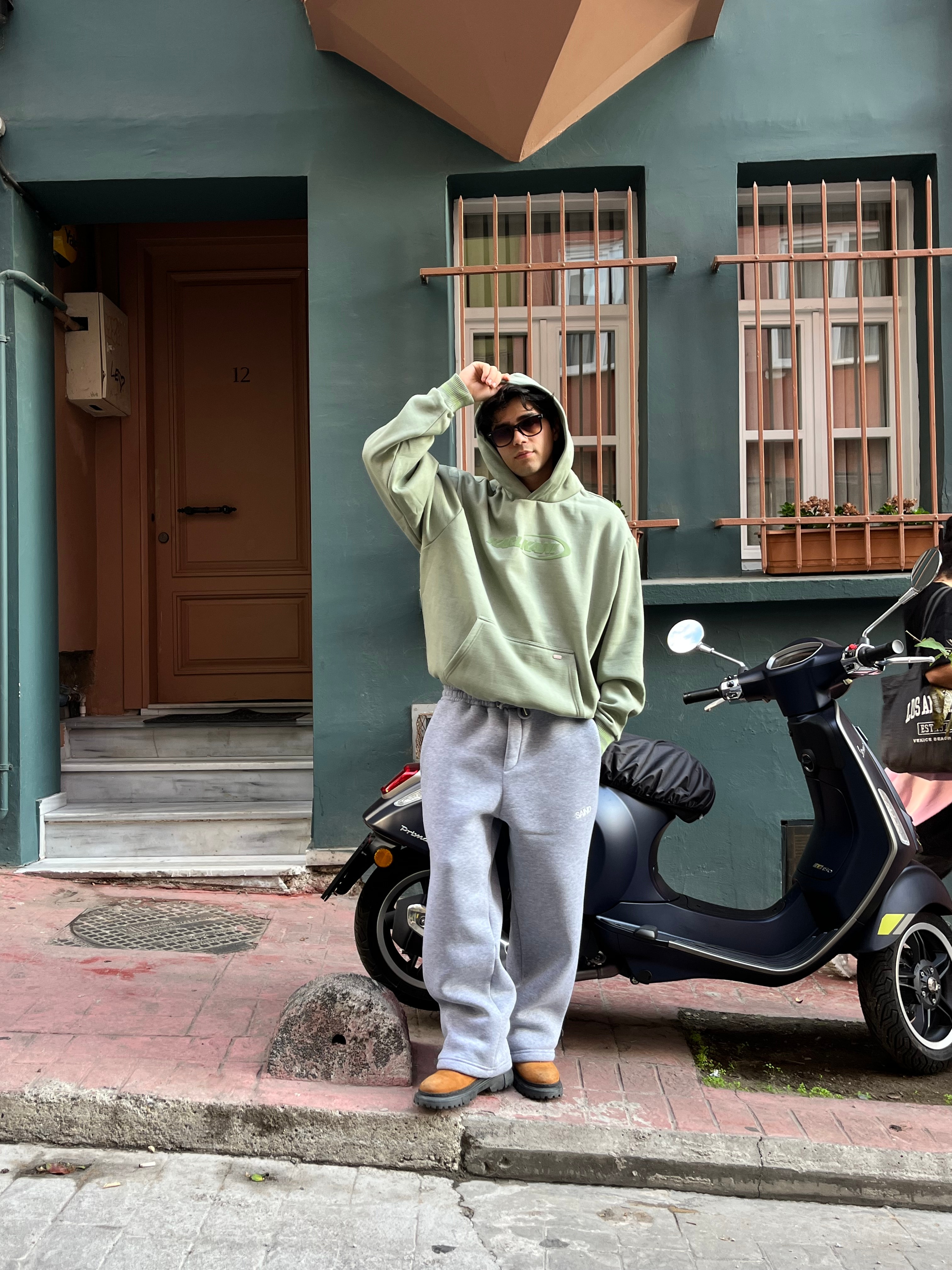 Premium Boxy KK Su Yeşili Hoodie