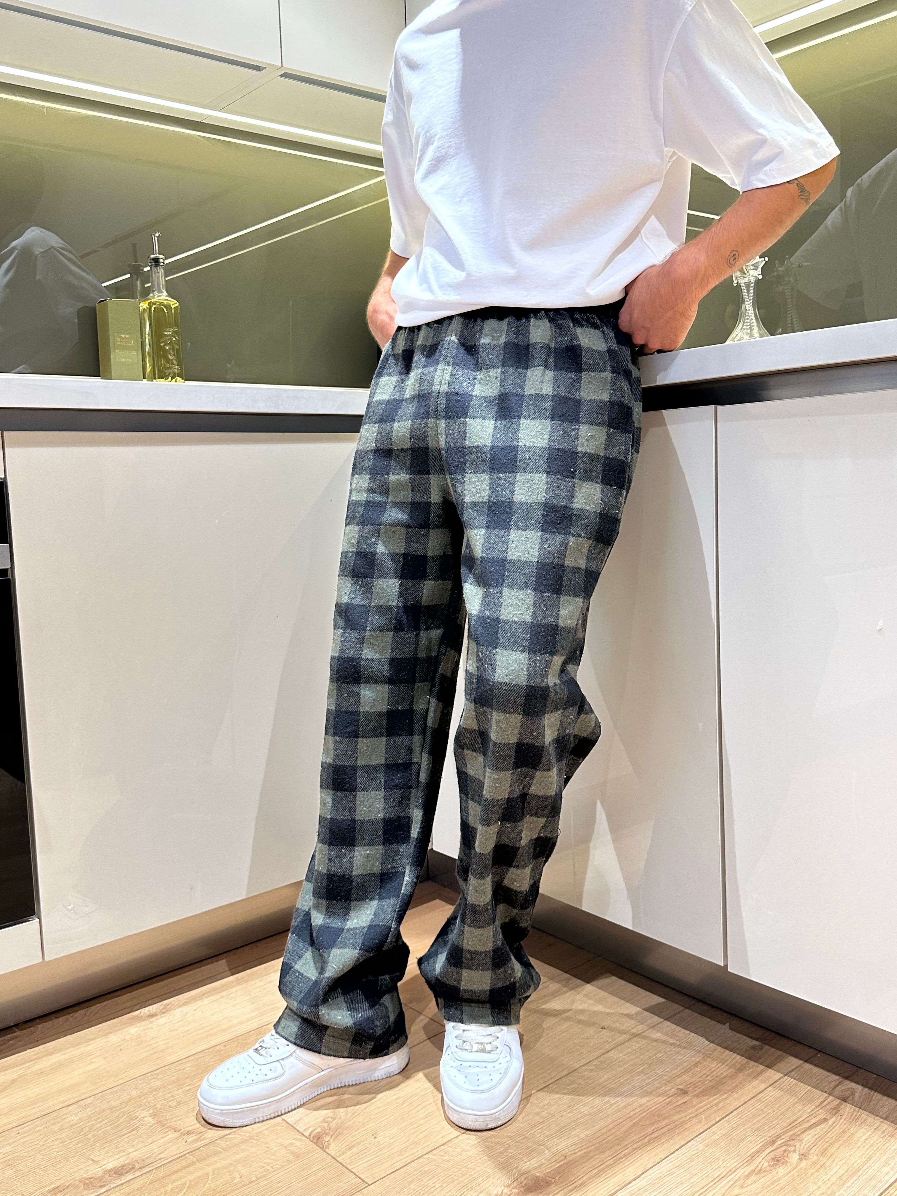 Yeşil Siyah Ekose Pijama Altı