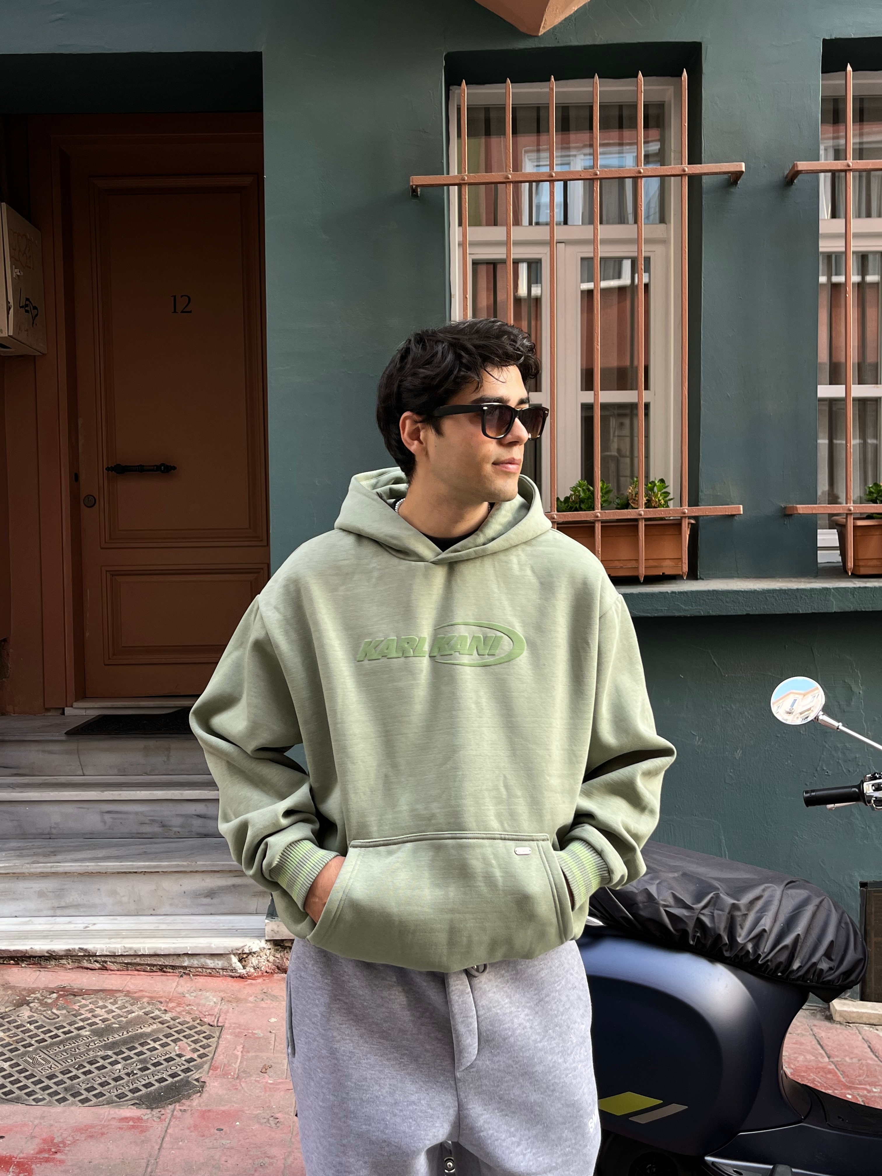 Premium Boxy KK Su Yeşili Hoodie