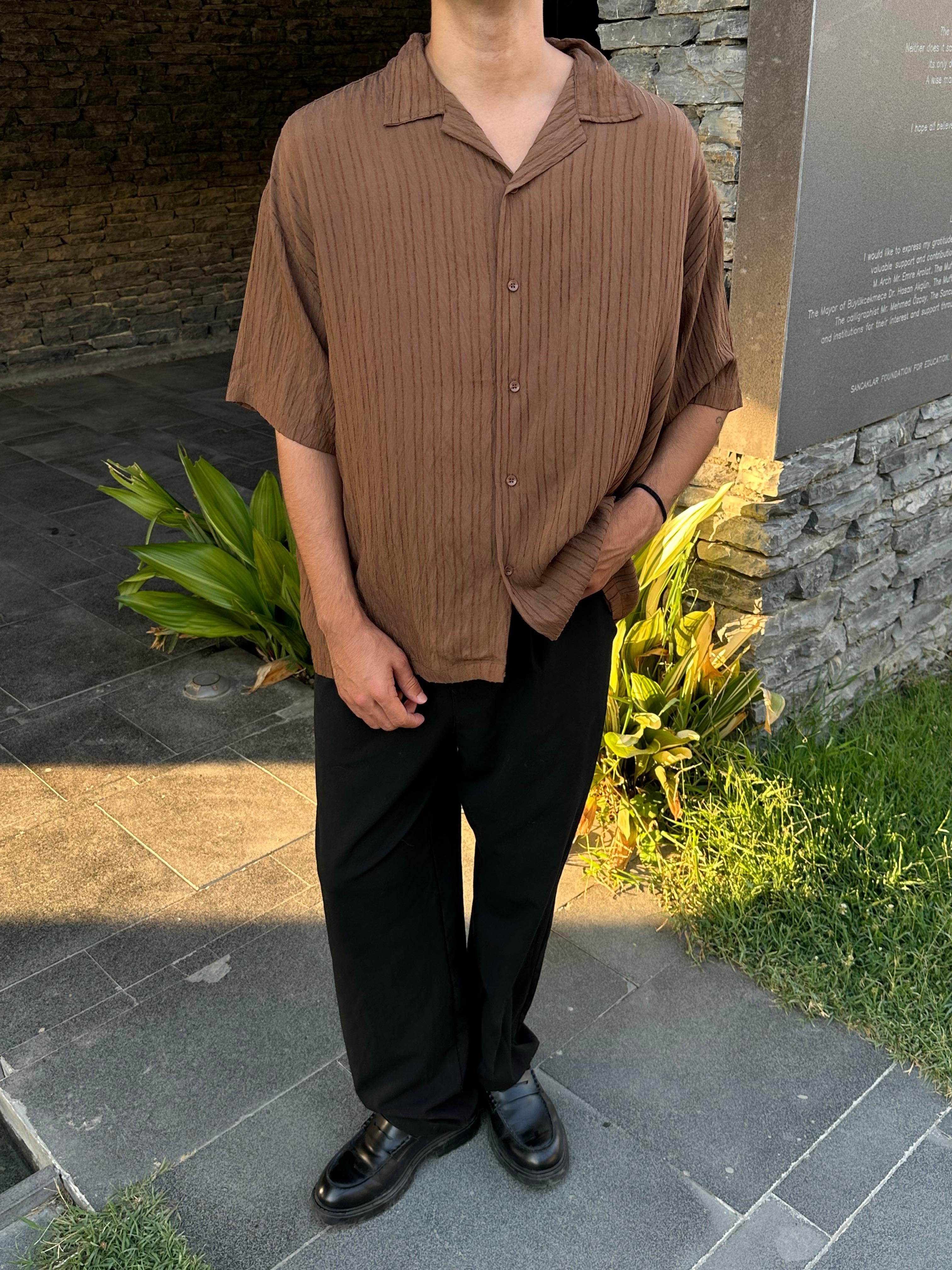 Basic Çizgili Oversize Gömlek