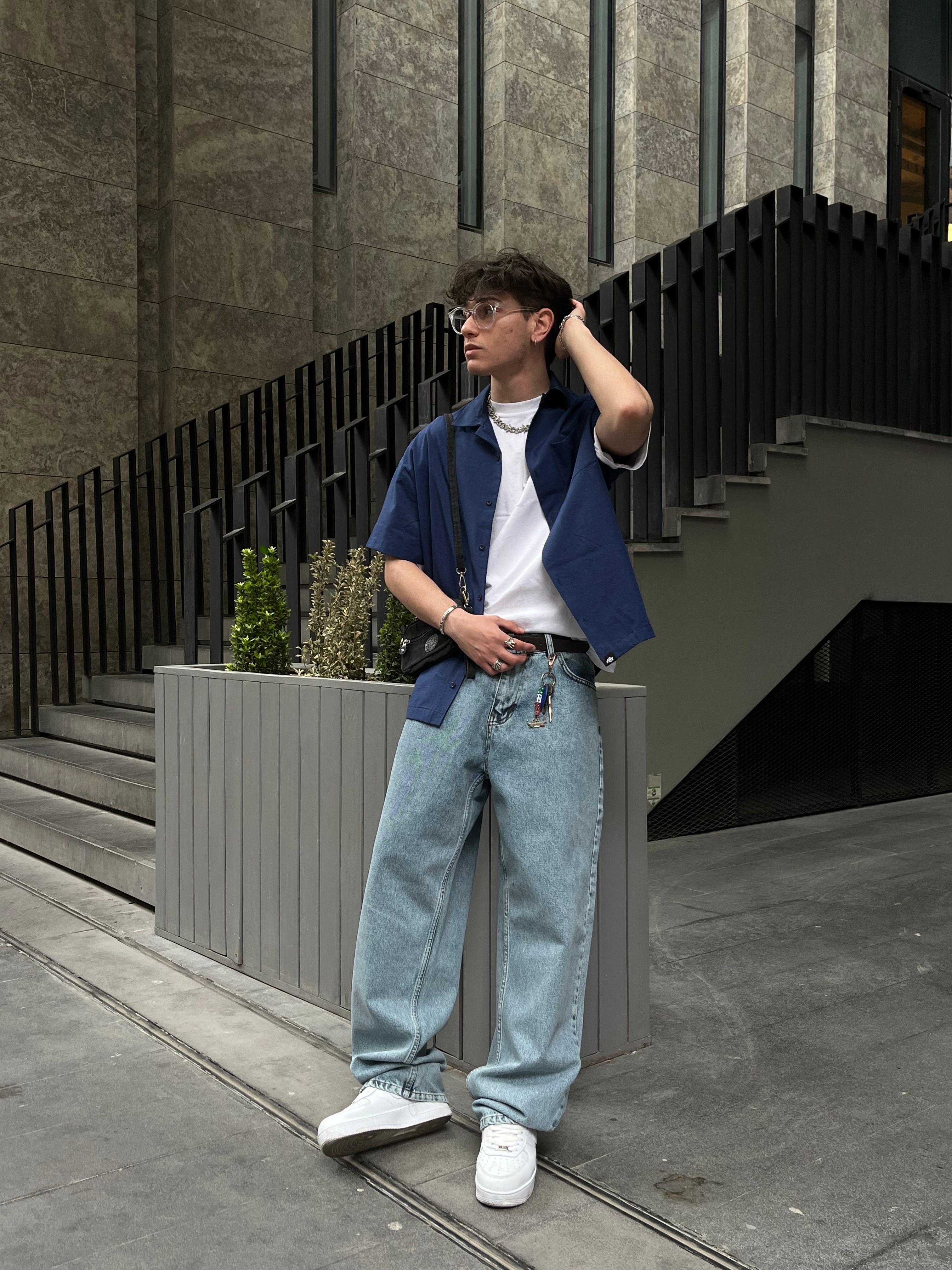 Costa Buz Mavi Baggy Pantolon