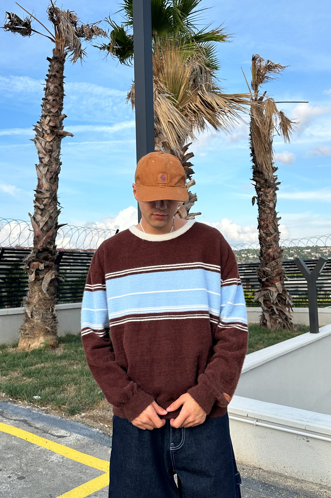 Brown-Blue Plush Sweatshirt