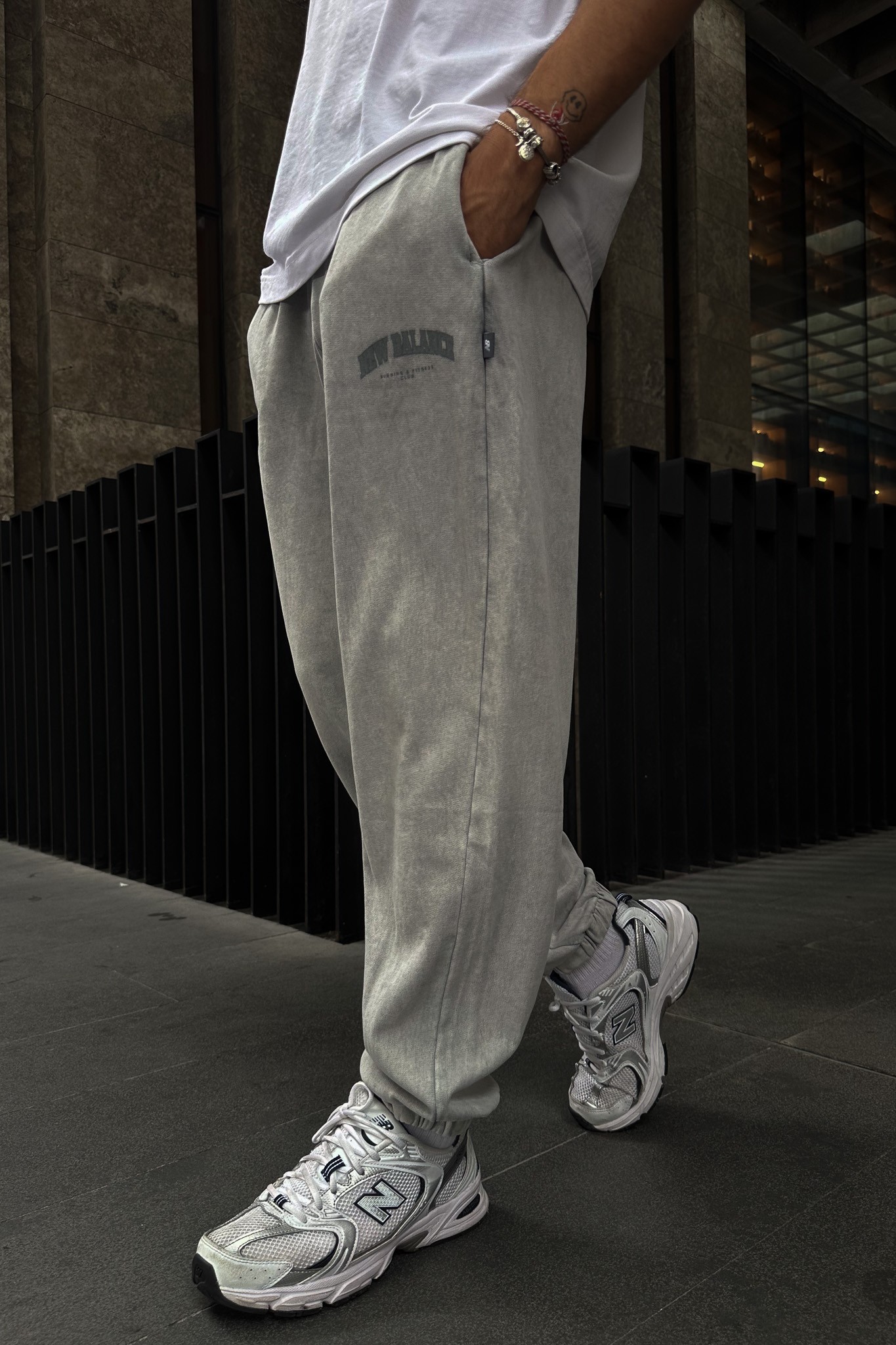 Washed Grey Track Pants