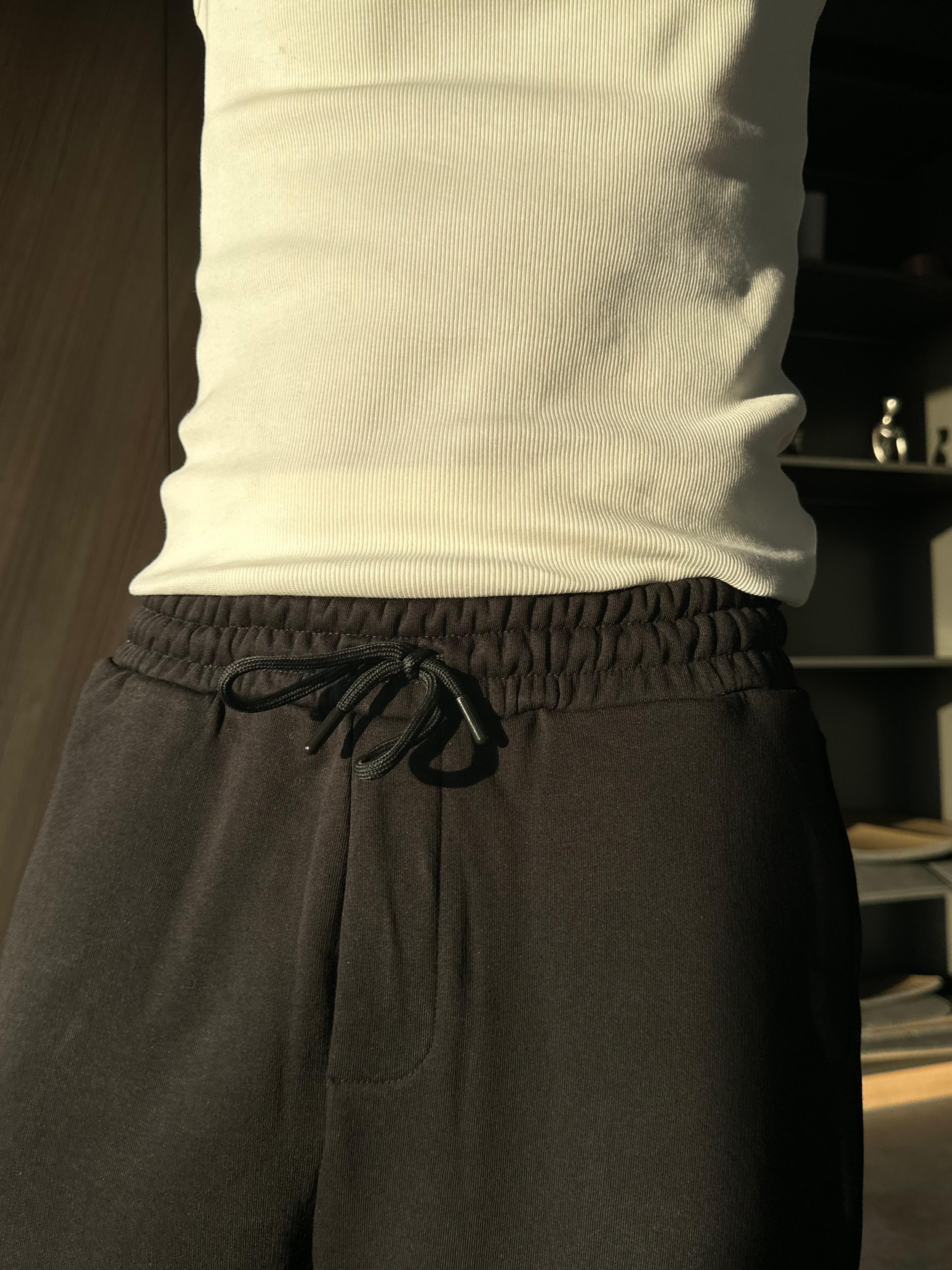 Basic Paça Lastikli Baggy Siyah Eşofman Altı