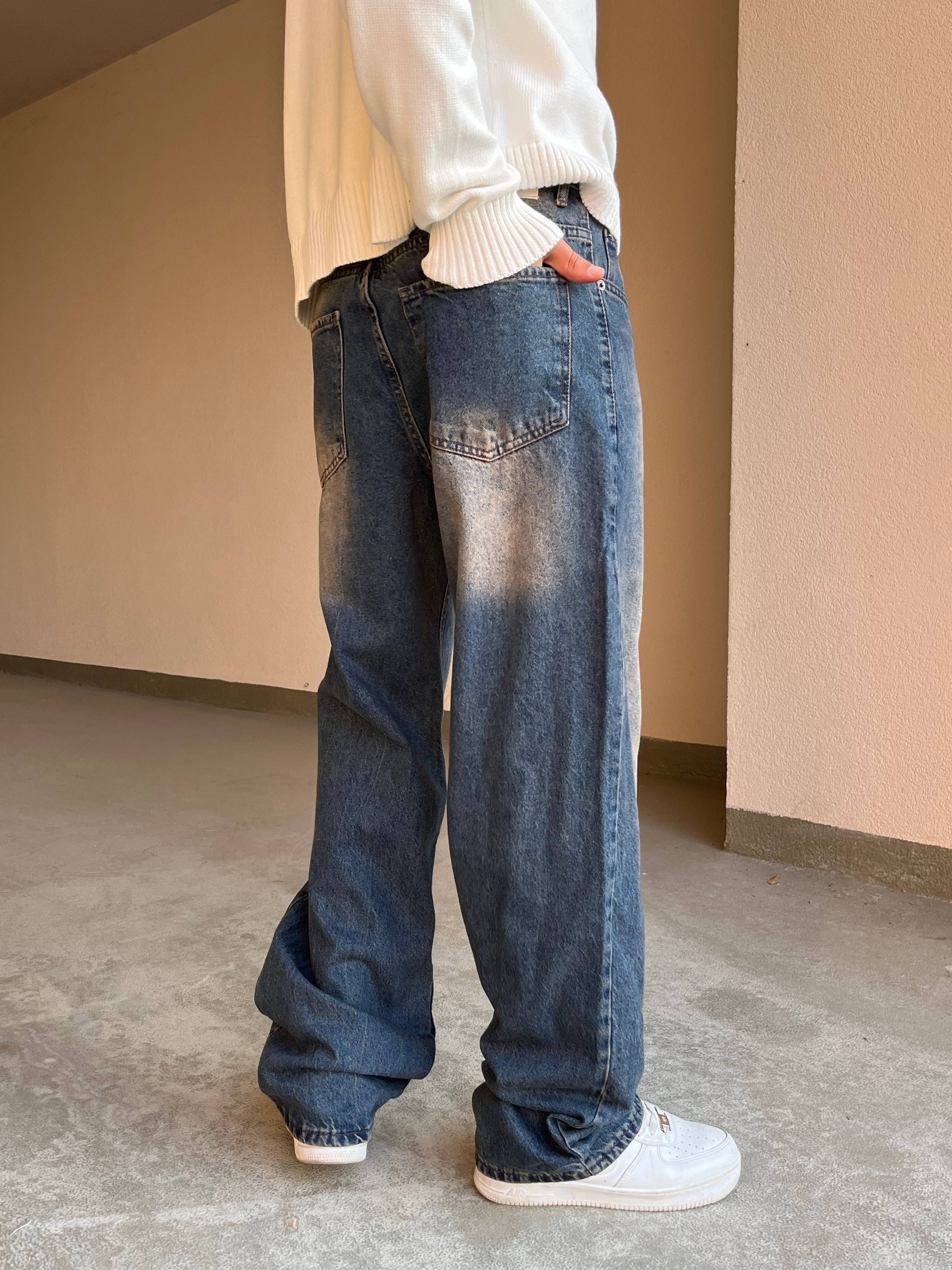 Acid Wash Baggy Pantolon