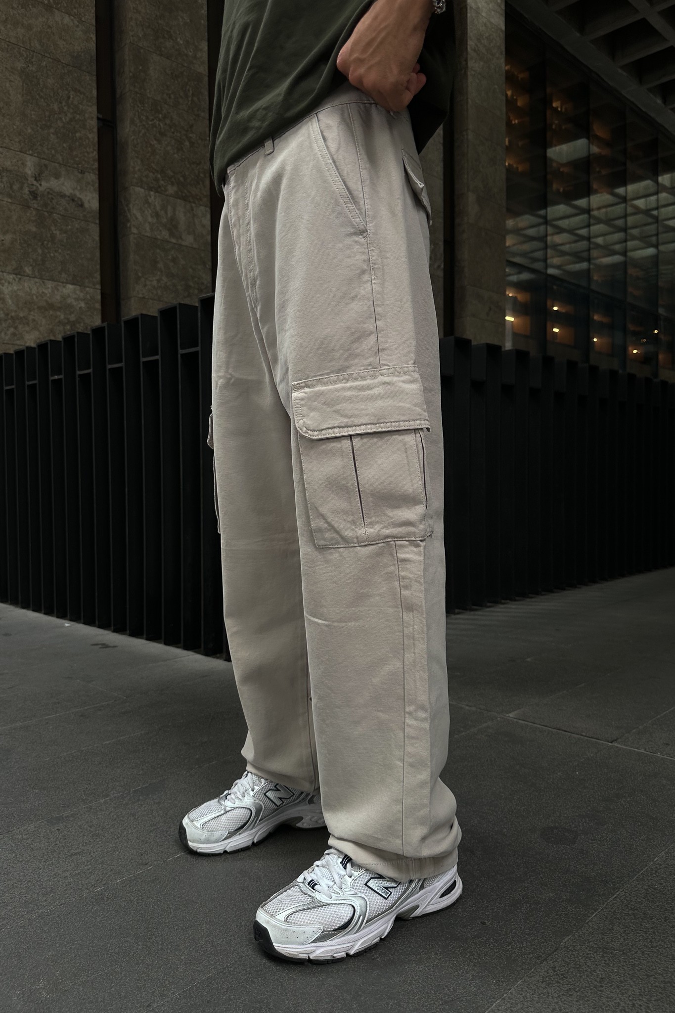 Cream Cargo Pants