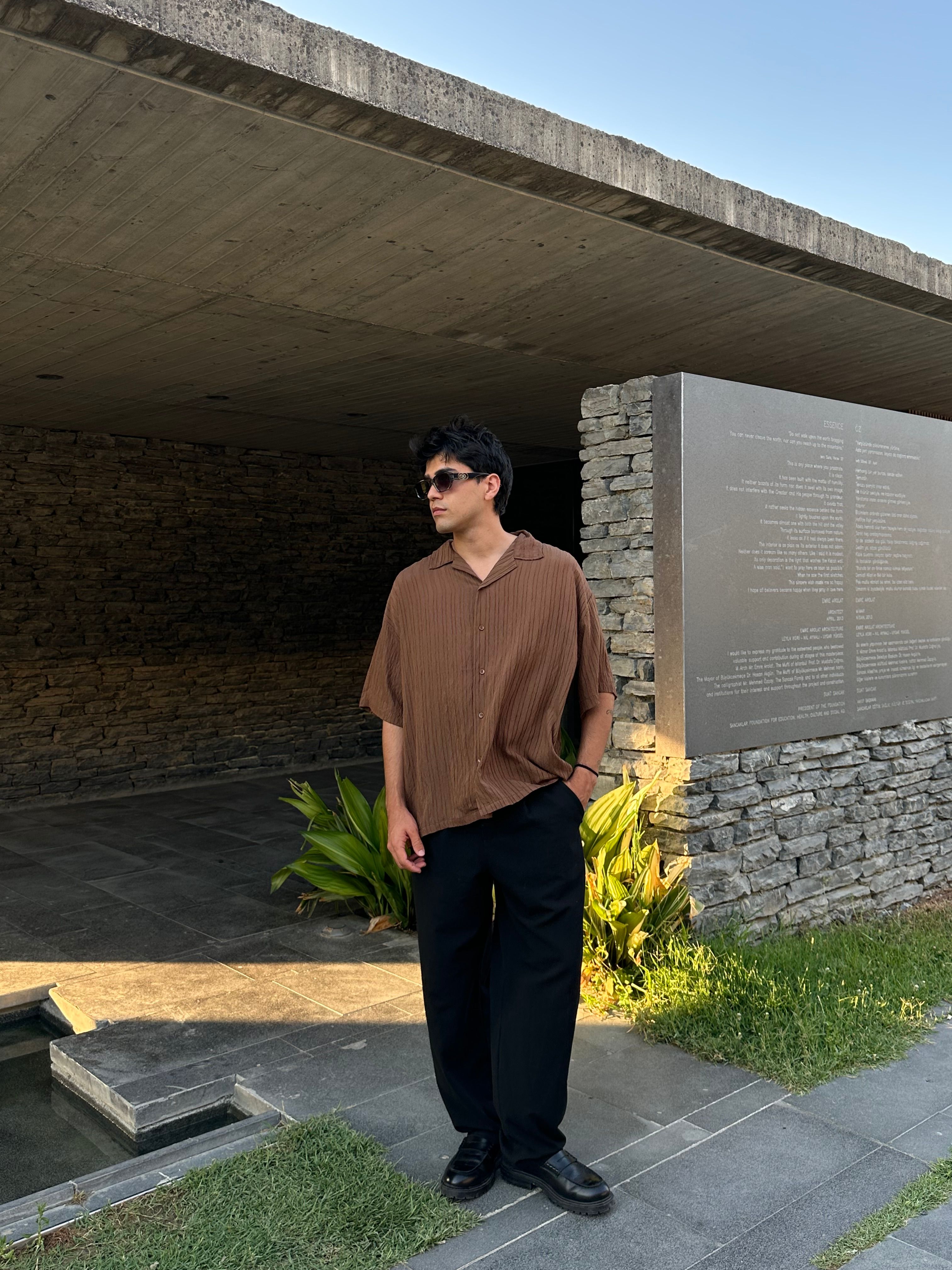 Basic Çizgili Oversize Gömlek
