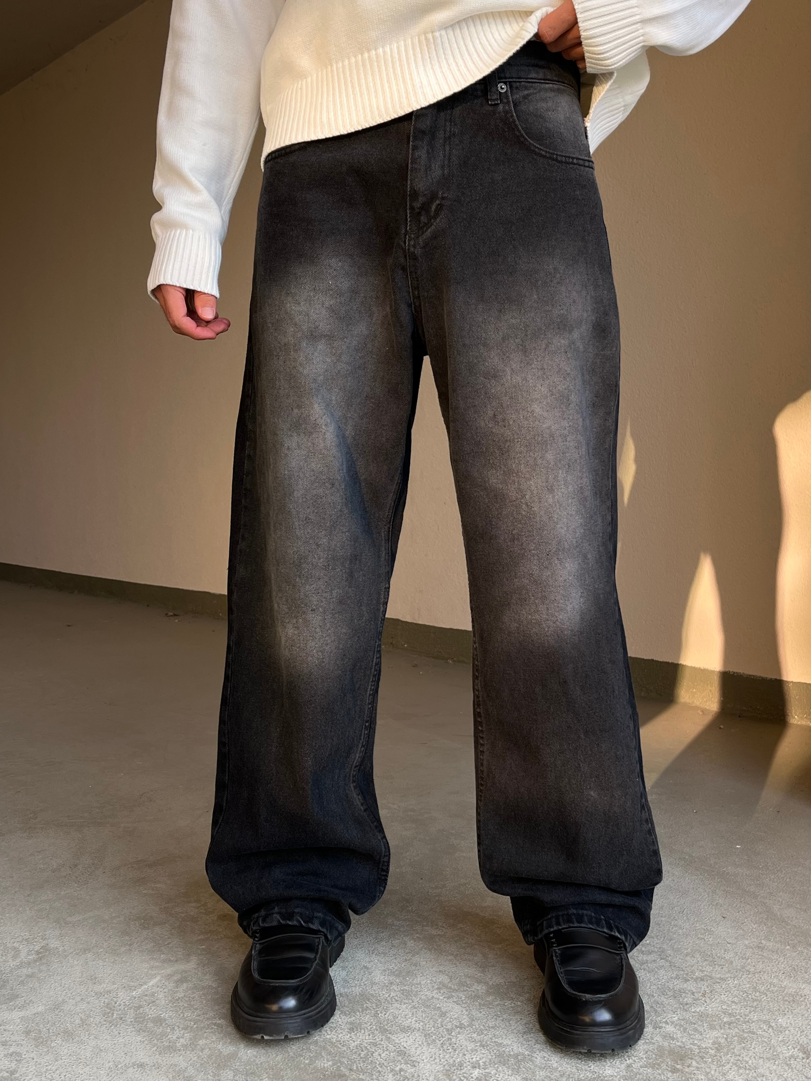 Siyah Tint Baggy Pantolon