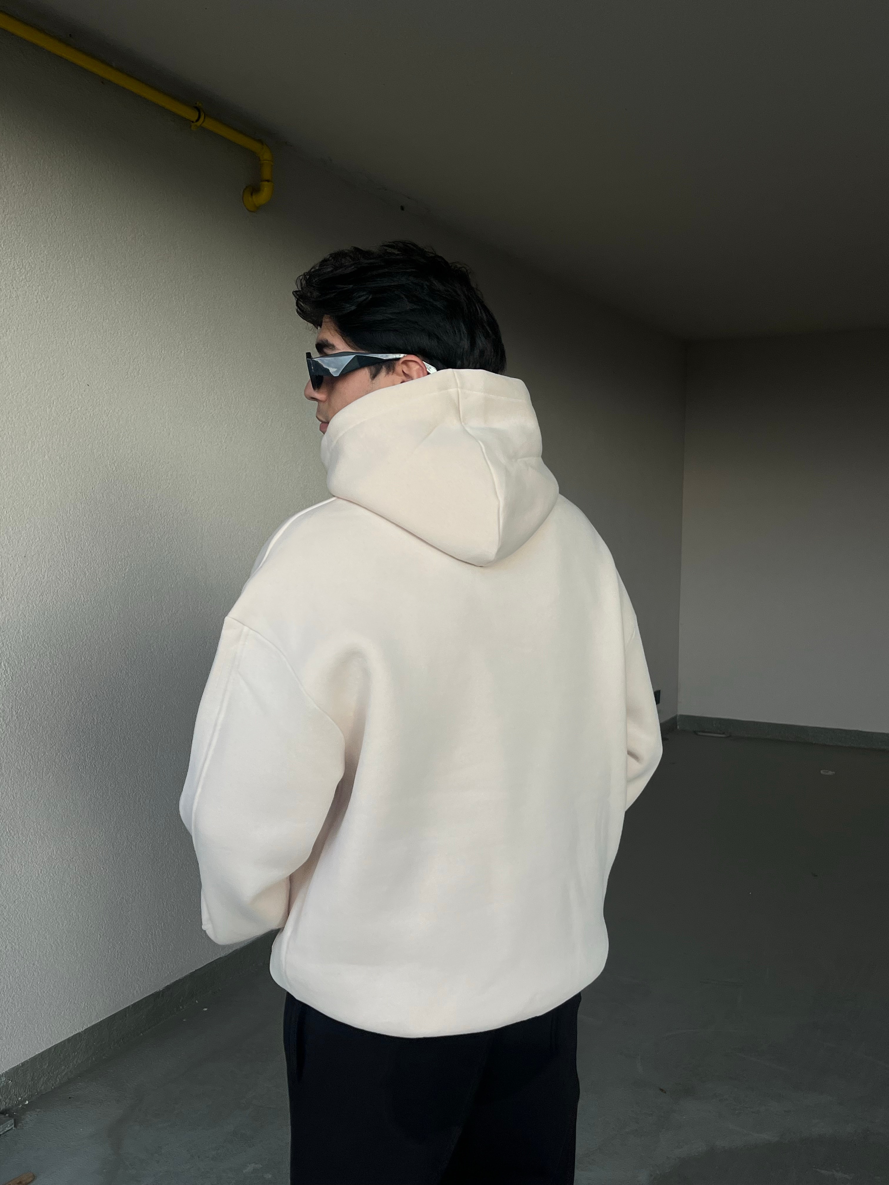 Basic Oversize Krem Sweatshirt