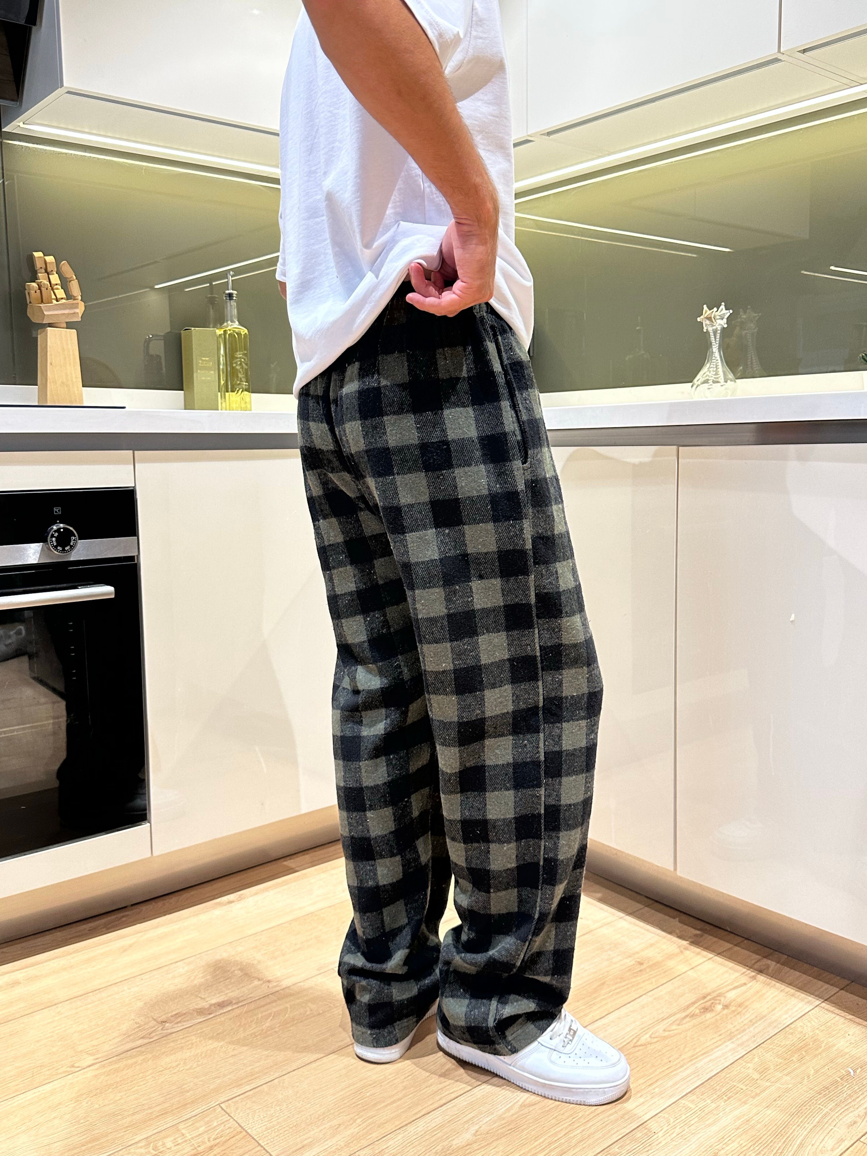 Yeşil Siyah Ekose Pijama Altı