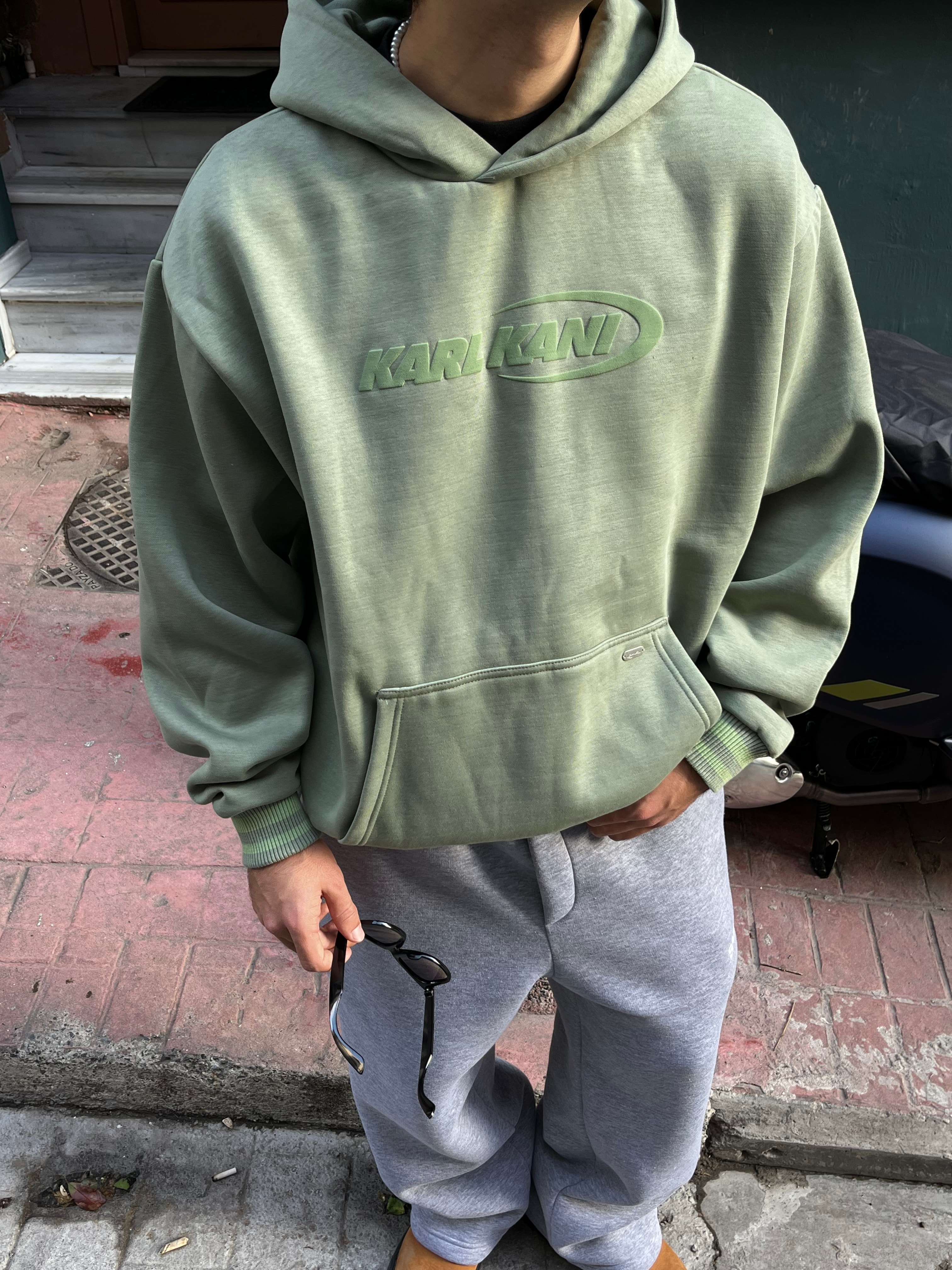 Premium Boxy KK Su Yeşili Hoodie