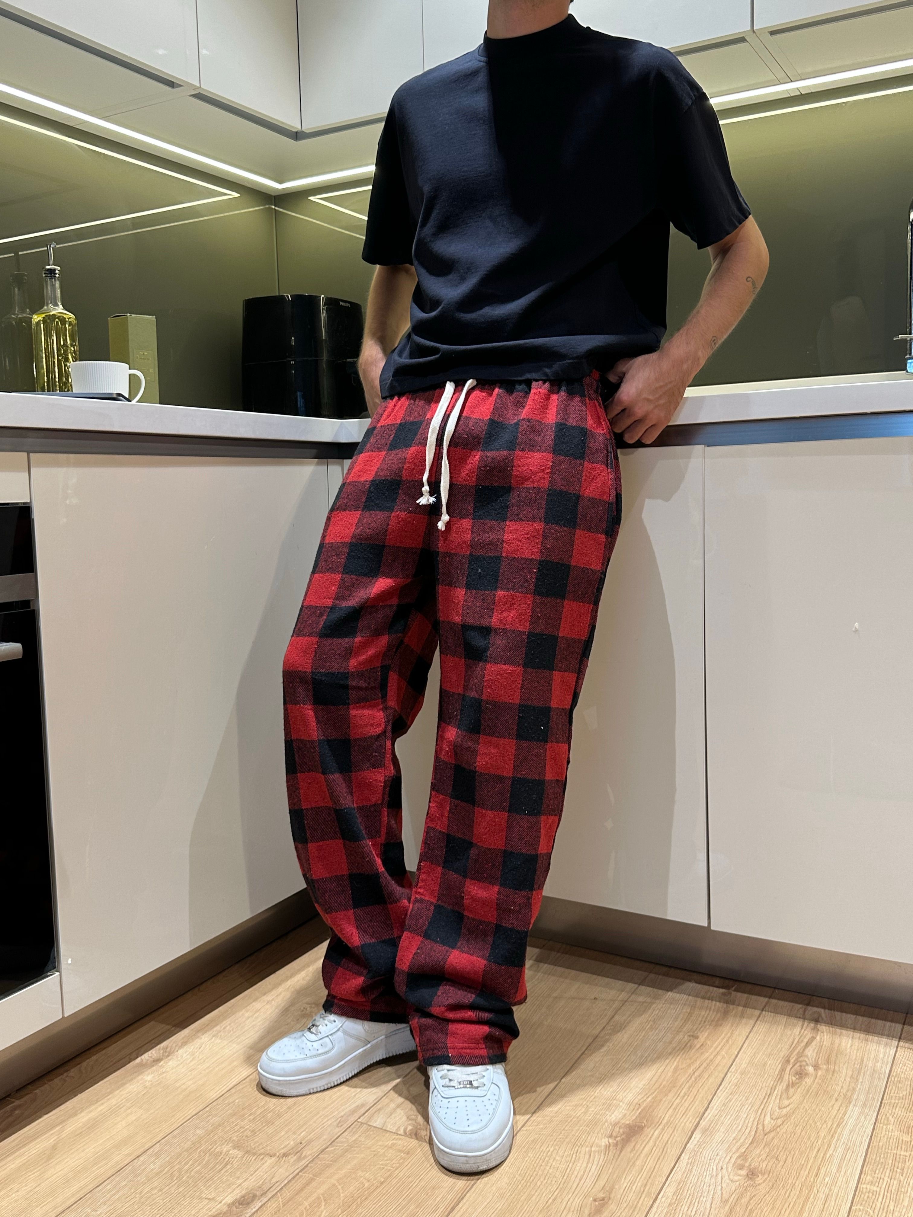 Kırmızı Siyah Ekose Pijama Altı