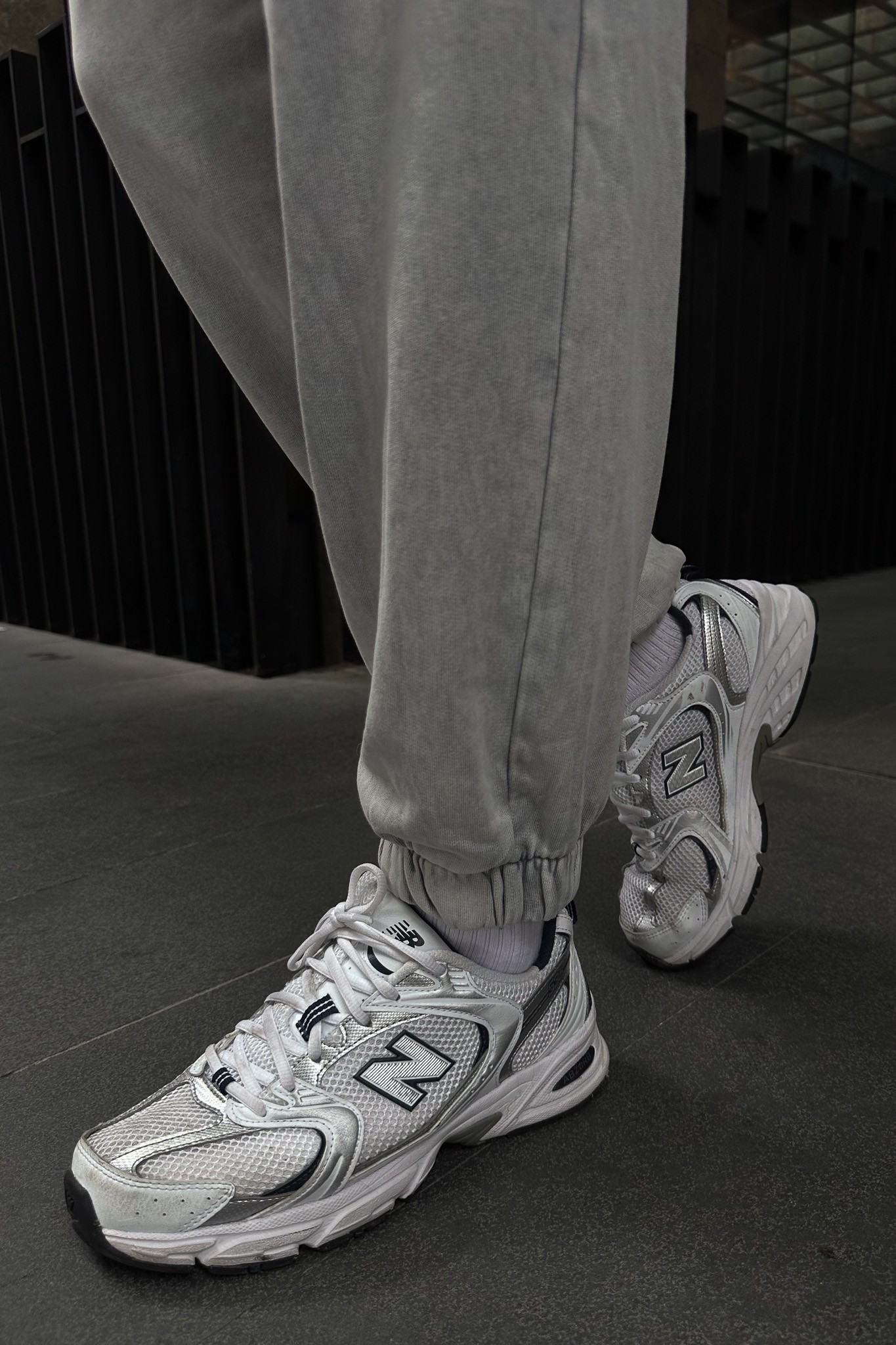 Washed Grey Track Pants