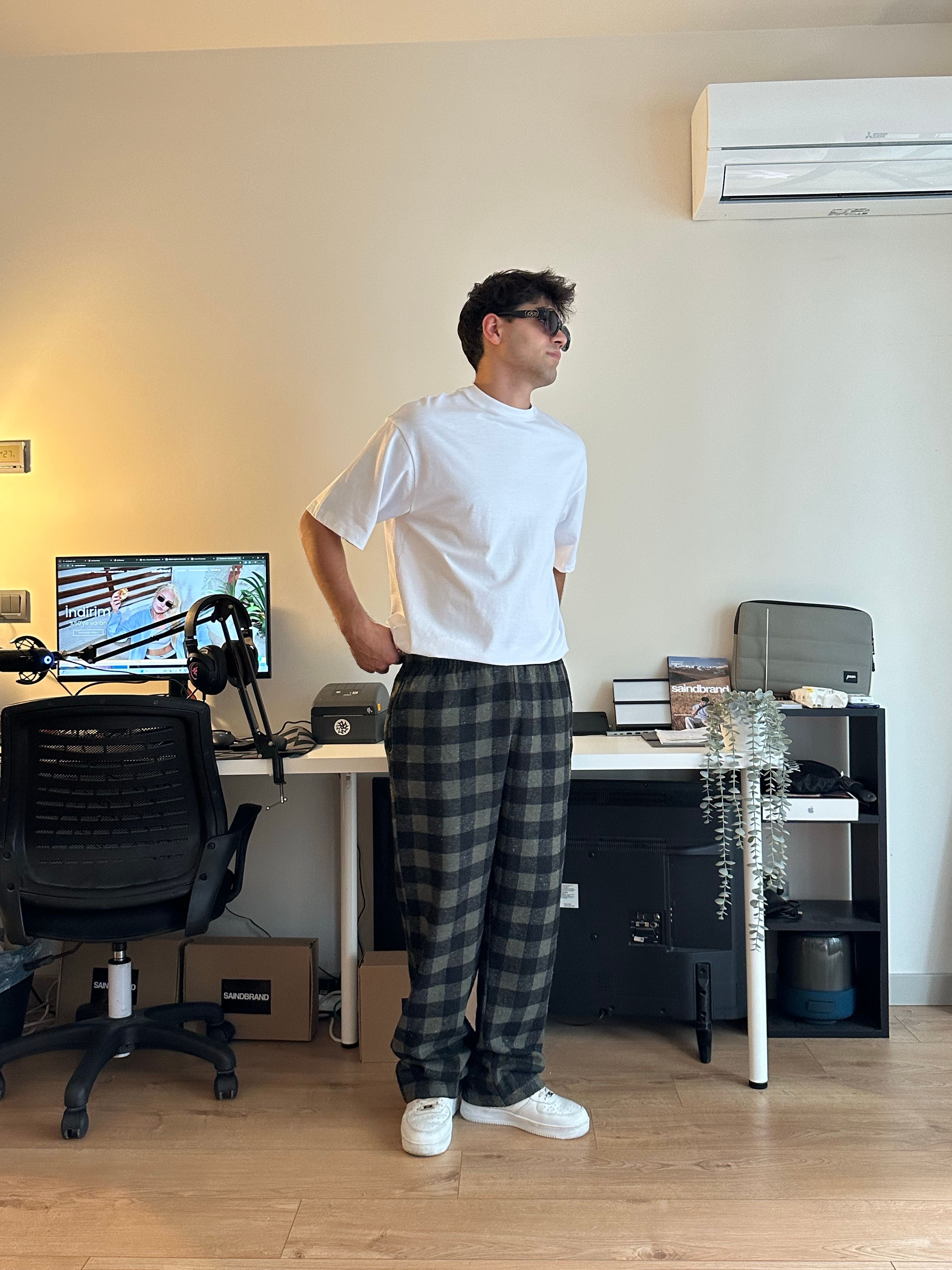 Yeşil Siyah Ekose Pijama Altı