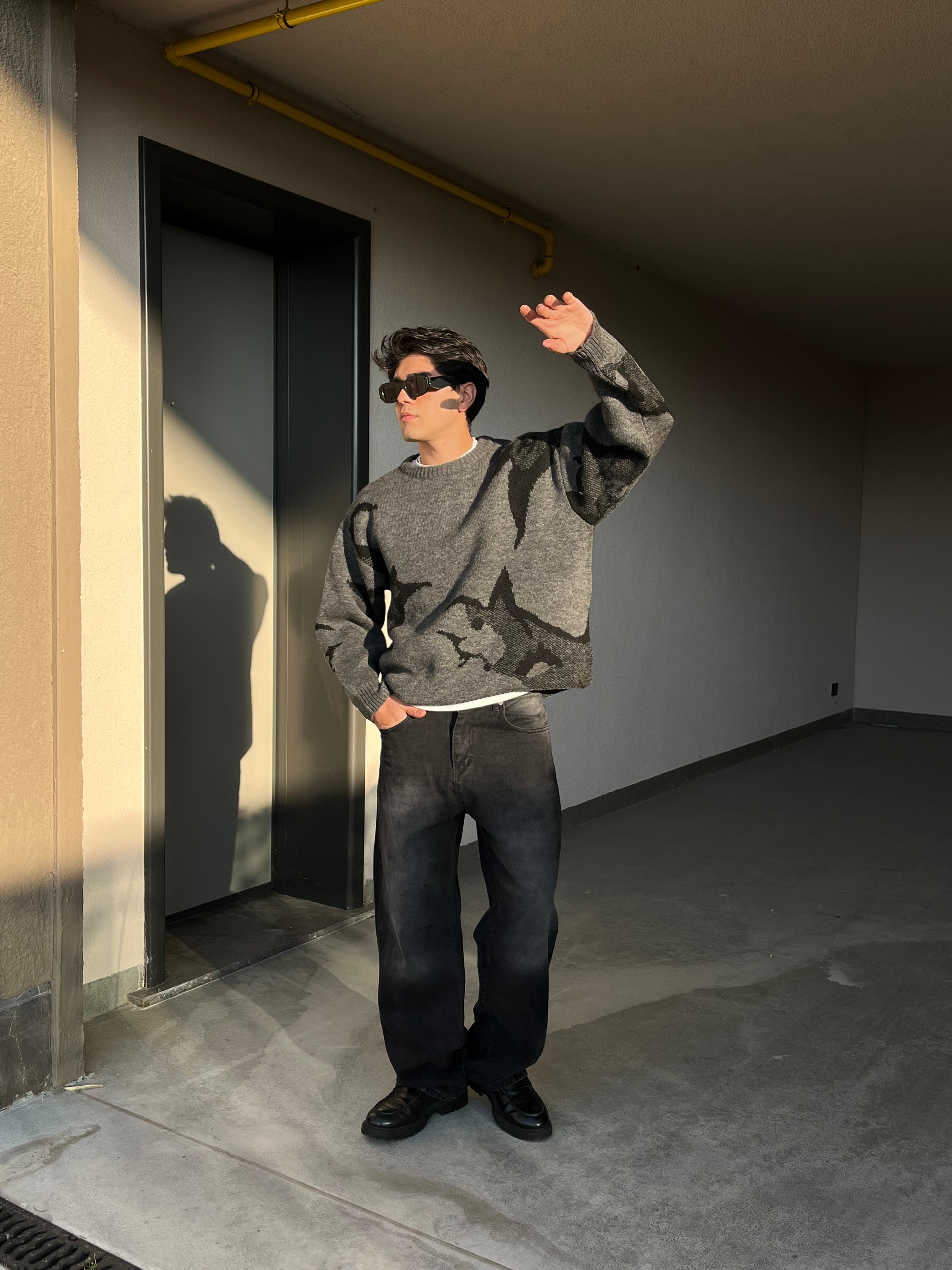 Siyah Tint Baggy Pantolon