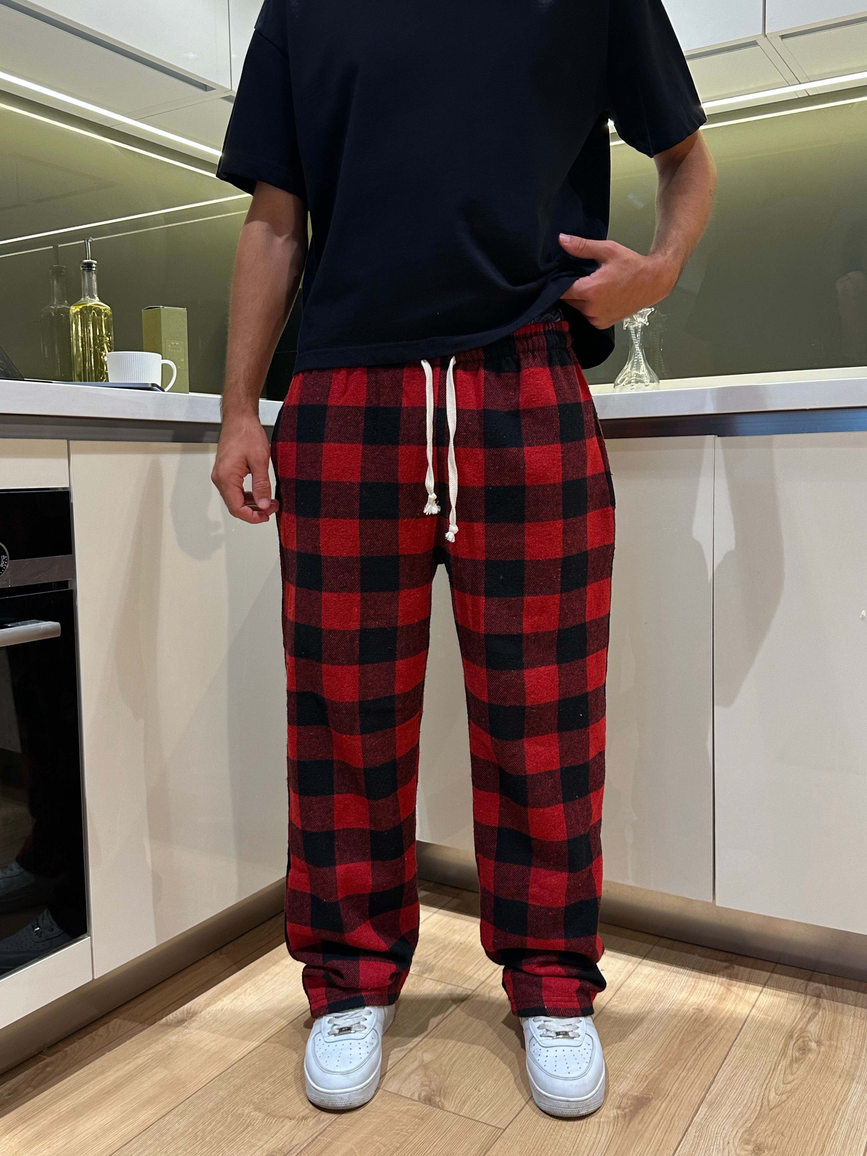 Kırmızı Siyah Ekose Pijama Altı